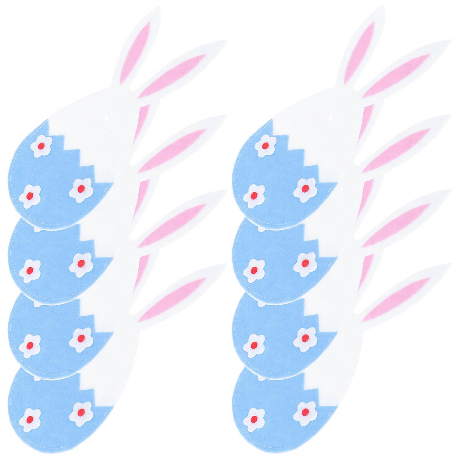 Rabbit Shape Cutlery Bags Easter Fork Cutter Holder 40Pcs for Storage