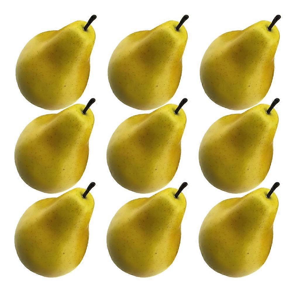 Lifelike Artificial Yellow Pears for Decoration 9Pcs Collection