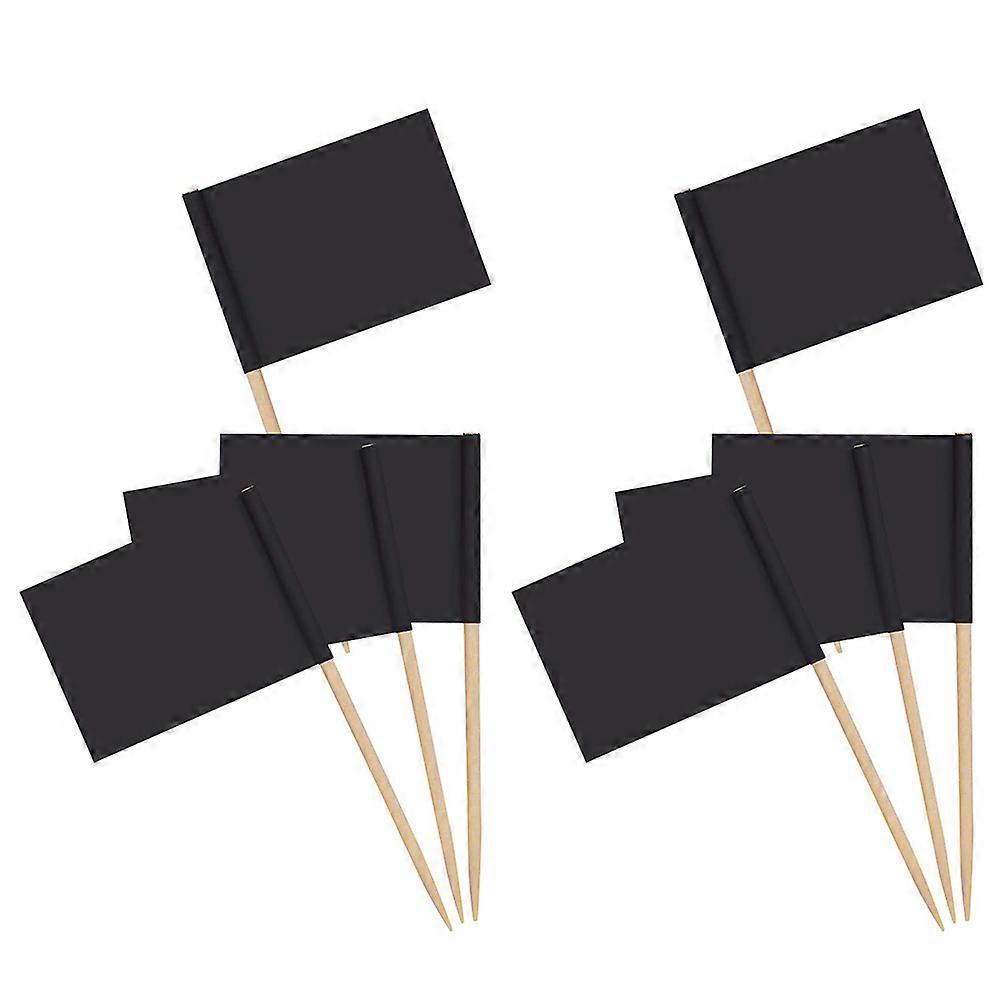Black Cake Flags Toothpick Flags for Decoration 800Pcs Dessert Toppers