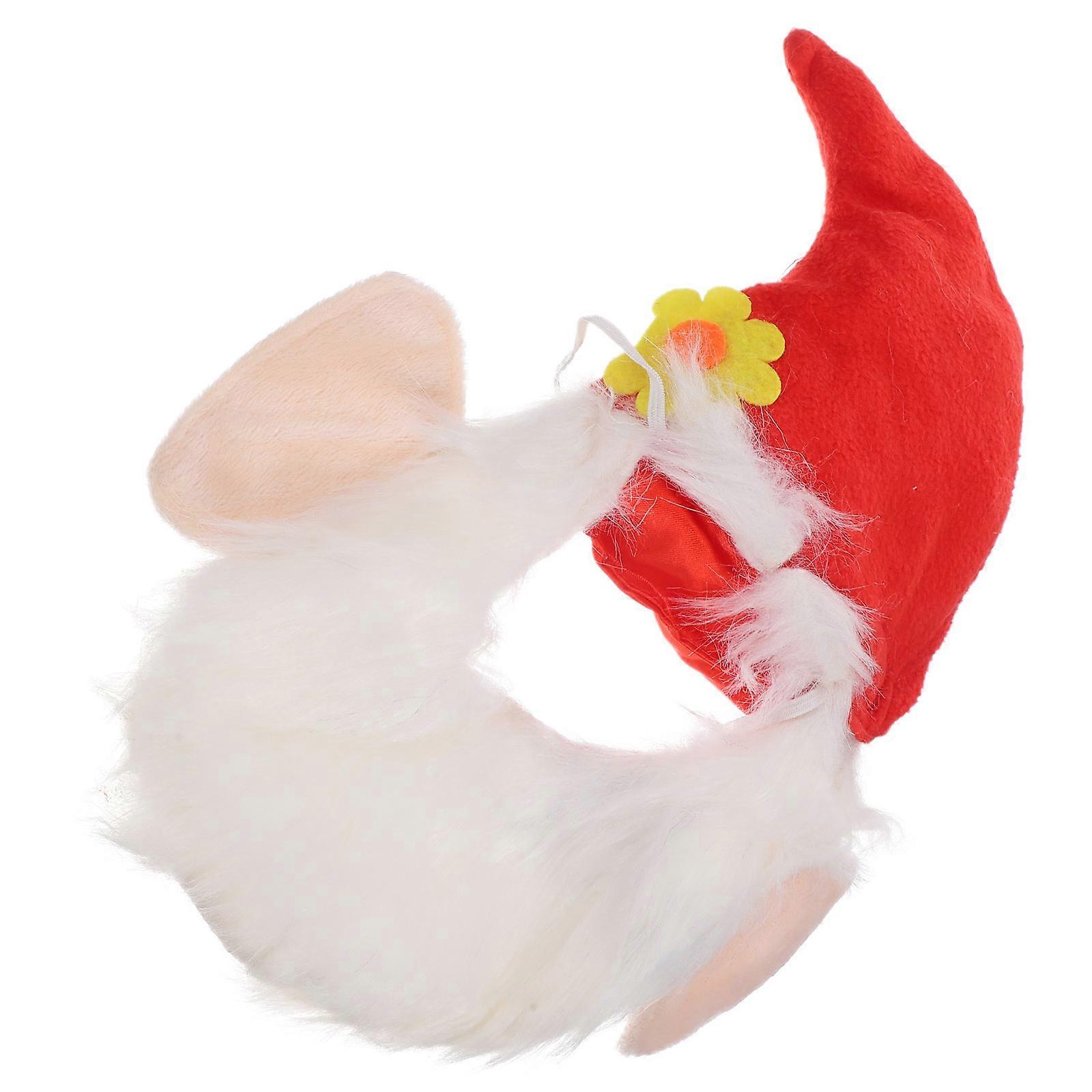 Red Christmas Pet Costume Knitting Hat for Decoration 2Pcs Set