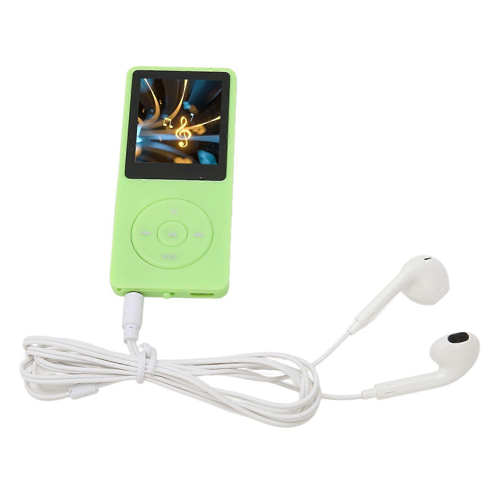 MP3 MP4 Player 1.8in Screen 8GB Memory 64GB Expandable 30 Hours Playback Multi Function Sports Music Player Green