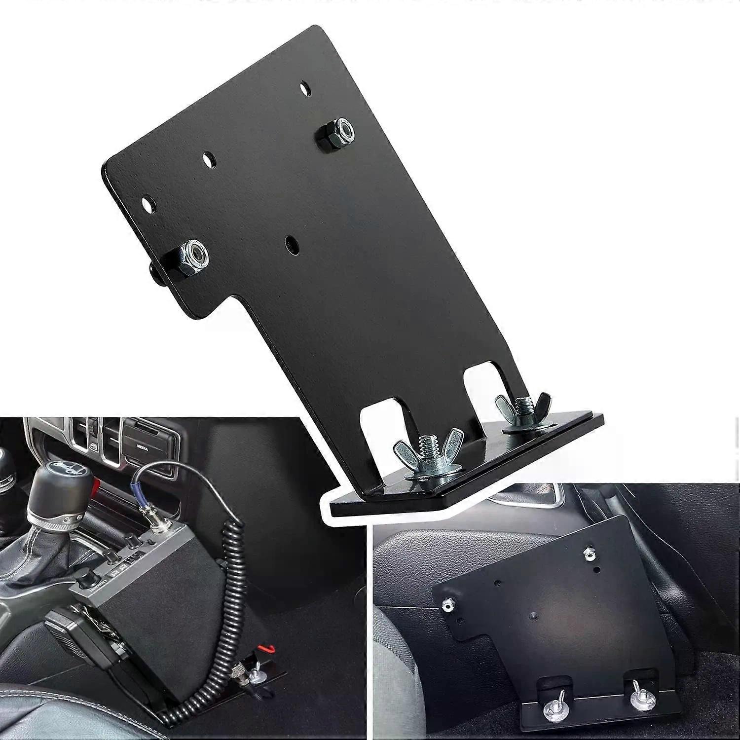 CB Radio Mount Passenger Side Mobile Radios Quick Disconnect Bracket Fit for Jeep Wrangler JL JLU 2018-2024 & Gladiator JT