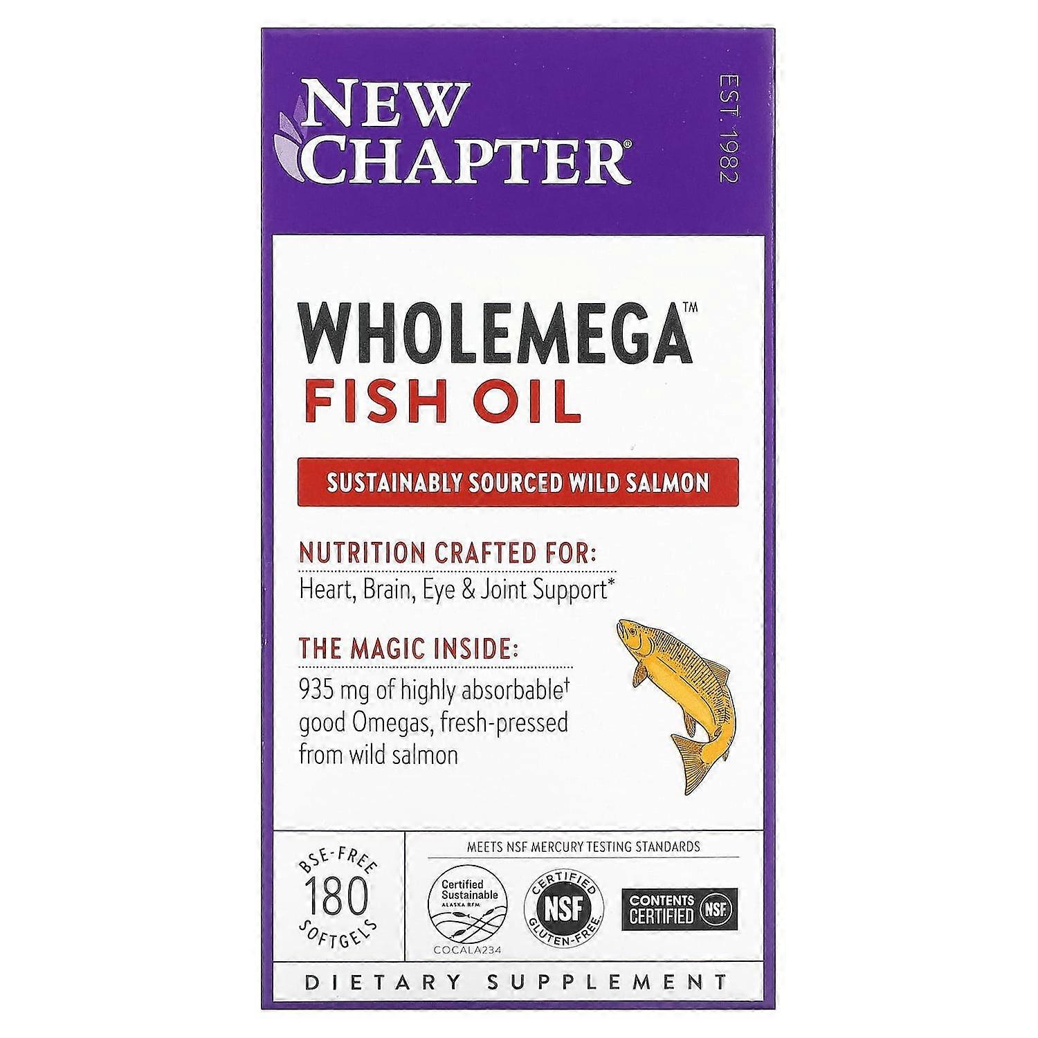 New Chapter, Wholemega Fish Oil, 180 Softgels