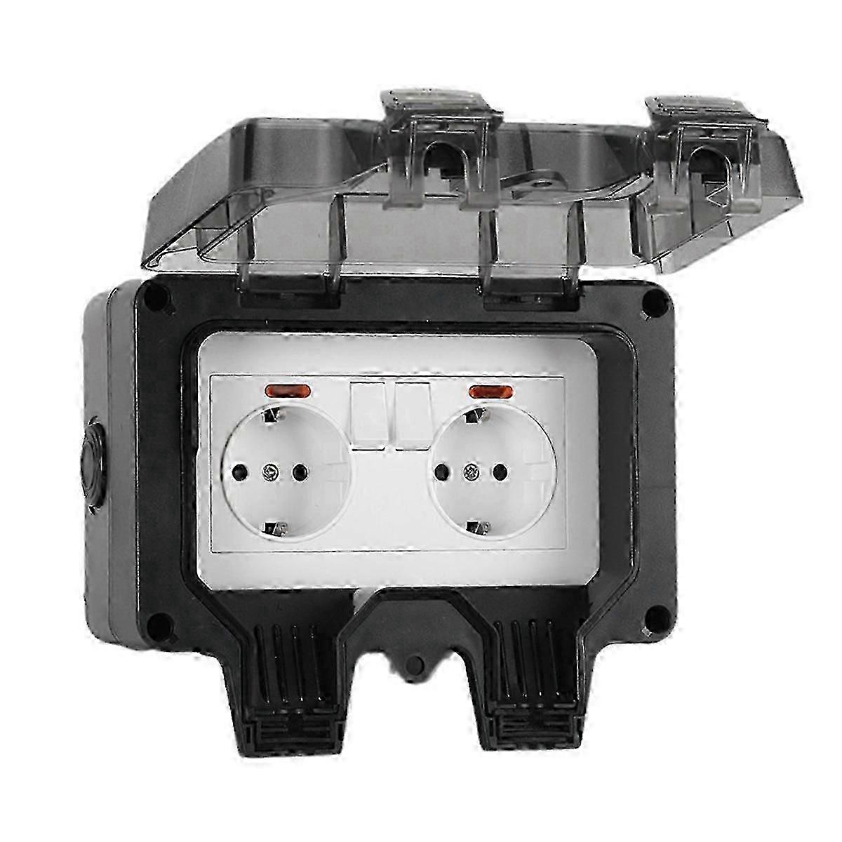 Waterproof Socket Outdoor Wall Power Socket IP66 Waterproof EU Plug
