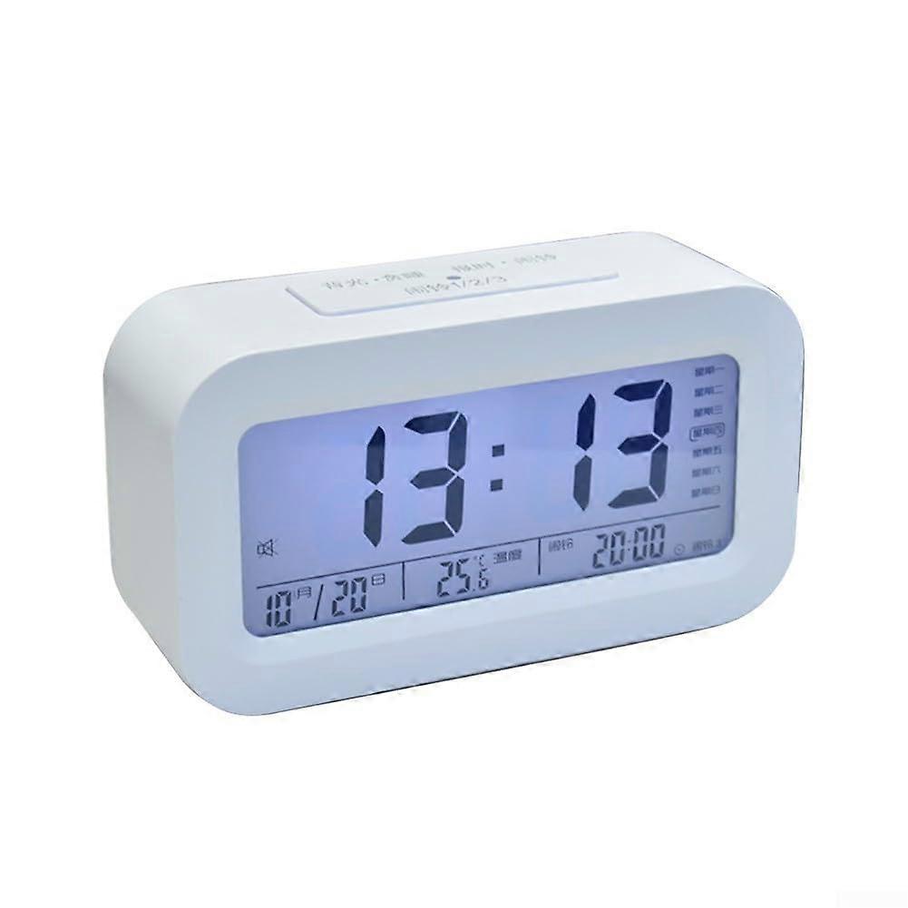 Digital Alarm Clock Bedside Display Clock With Adjustable Alarm White 12/24 Hour Snooze