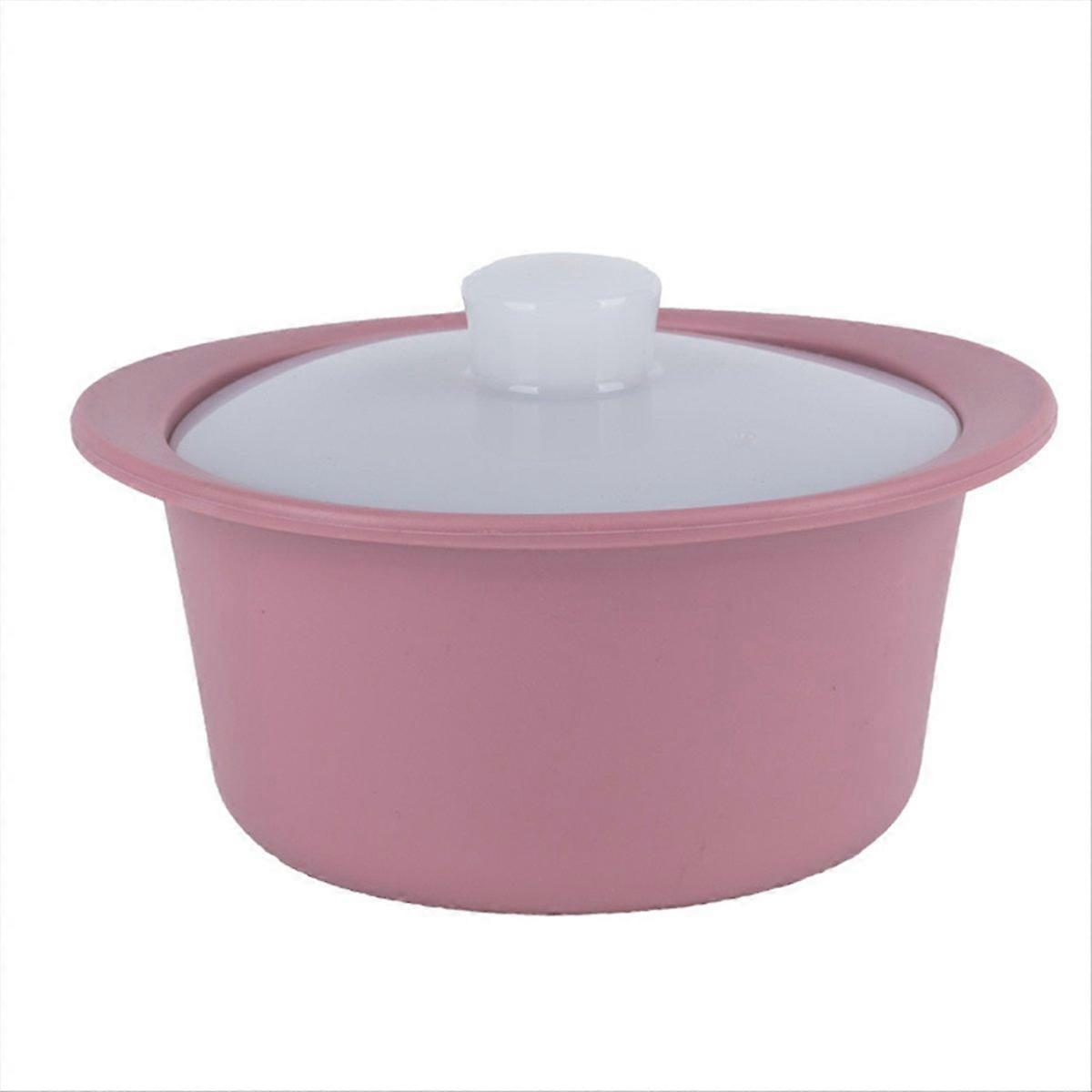 Silicone Microwave Steamer Pot with Handle & Lid Pink & 