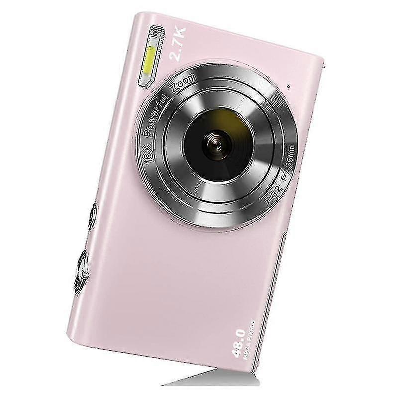 Câmera digital 25-26 com foco automático, câmera 27K de 48 MP com tela de 28 polegadas, câmera estilosa para adolescentes - rosa