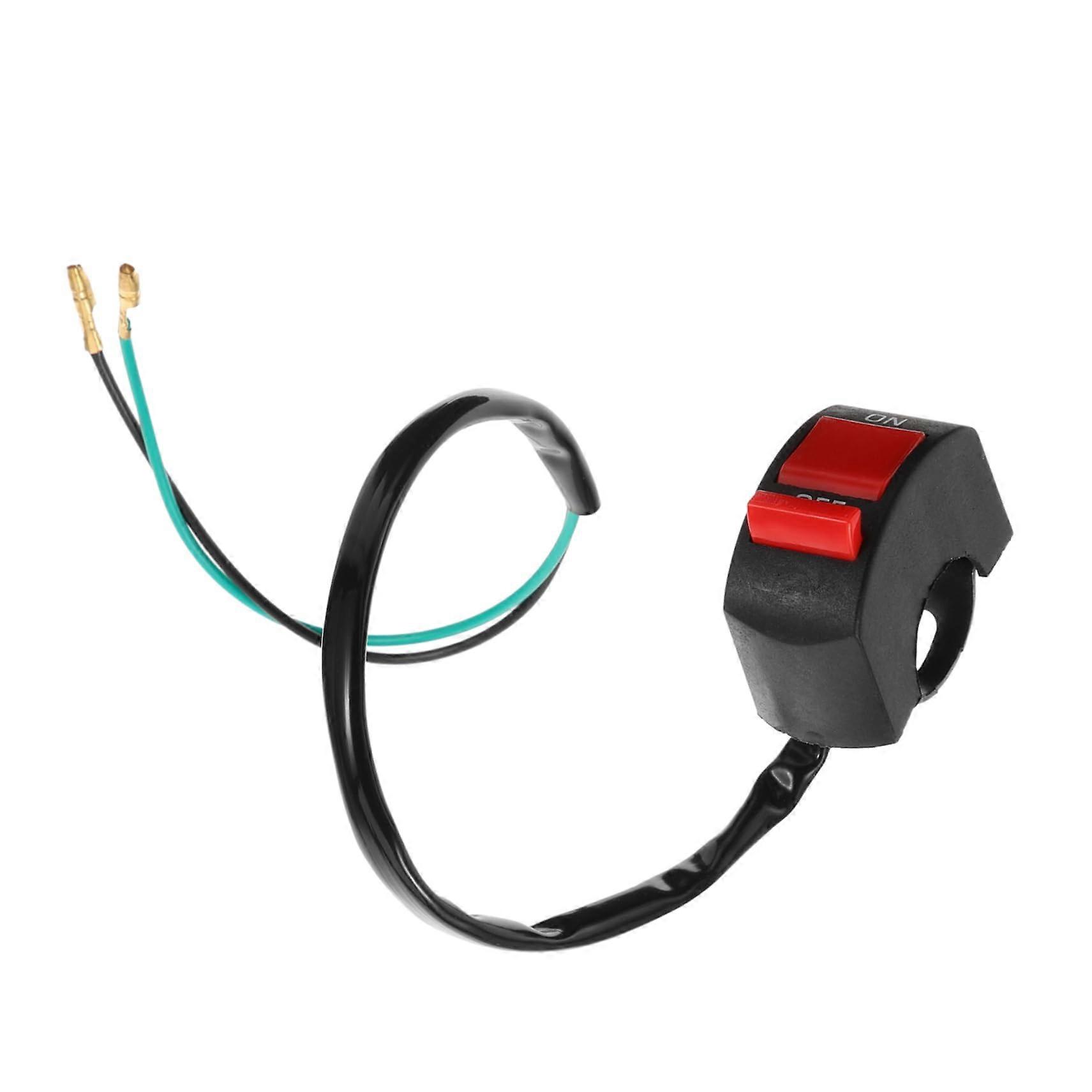 Motorcycle Handlebar Switch LED Headlight Off Switch 2Wire Accessory For Motorbike Lighting