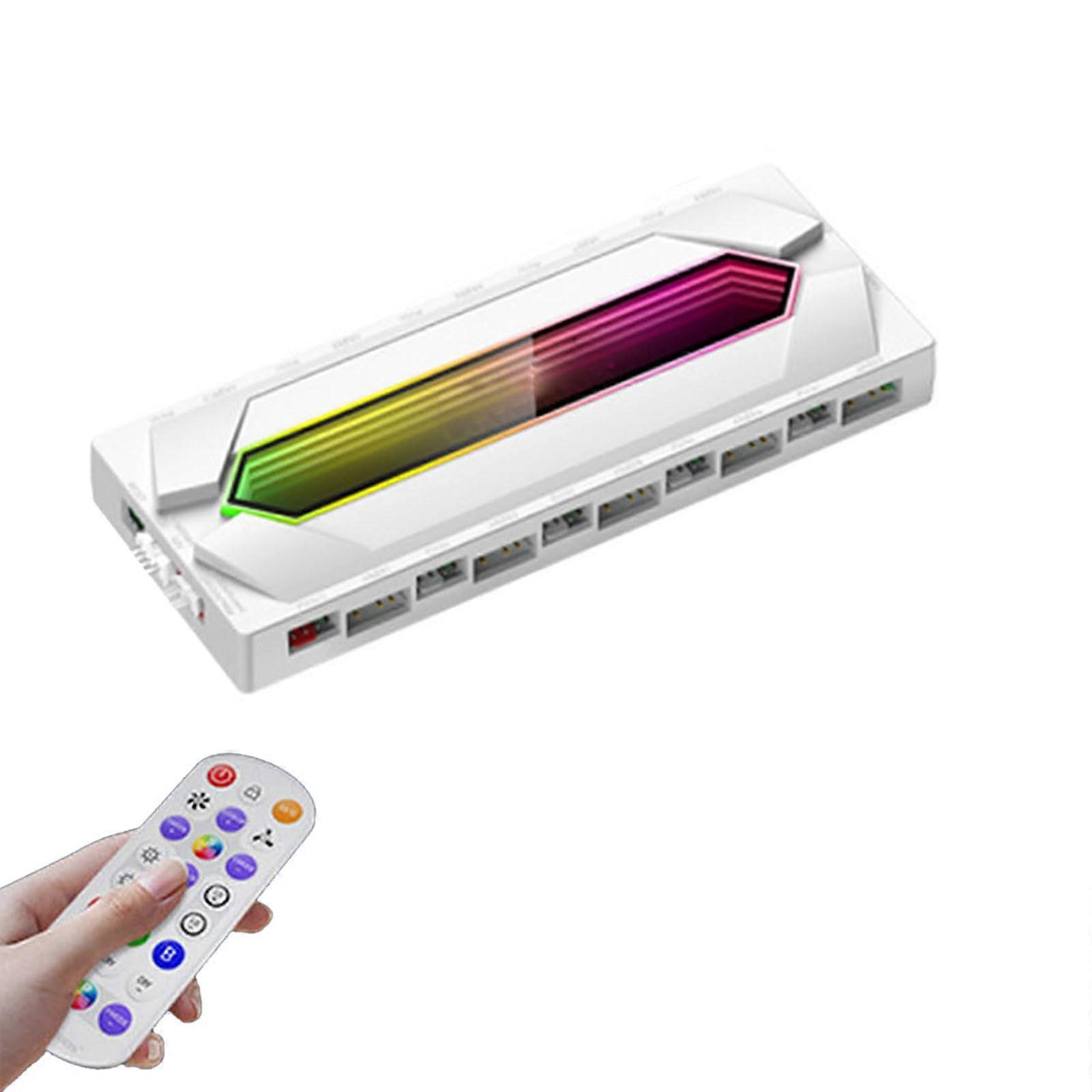 ARGB Hubs Fan Splitter With Power Supply Cable For PC Chassis White ARGB Controller Compatible