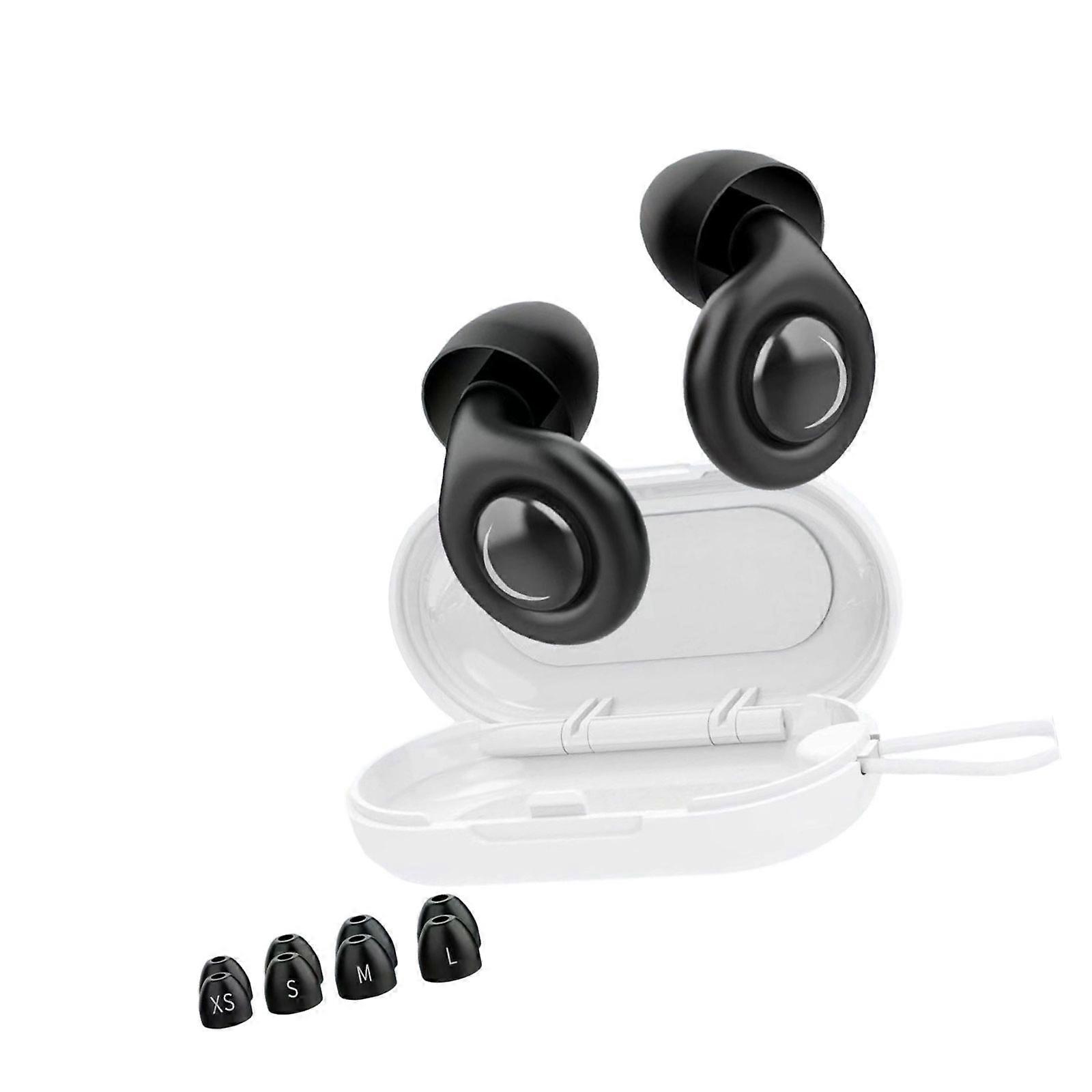 Sleep Earplugs 32dB Noise Cancelling Reusable Silicone With Travel Case Sterile Design For Office Study Travel  White