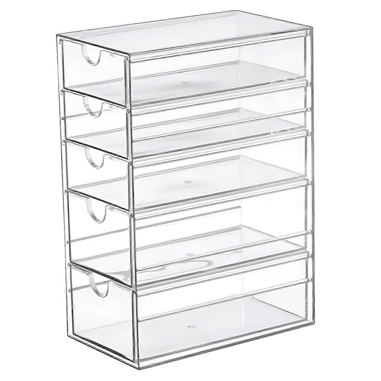 Transparent Desktop Storage Box With Drawers, MultiCompartment Makeup Organizer, Desk Organizer For Cosmetics, Home And Office