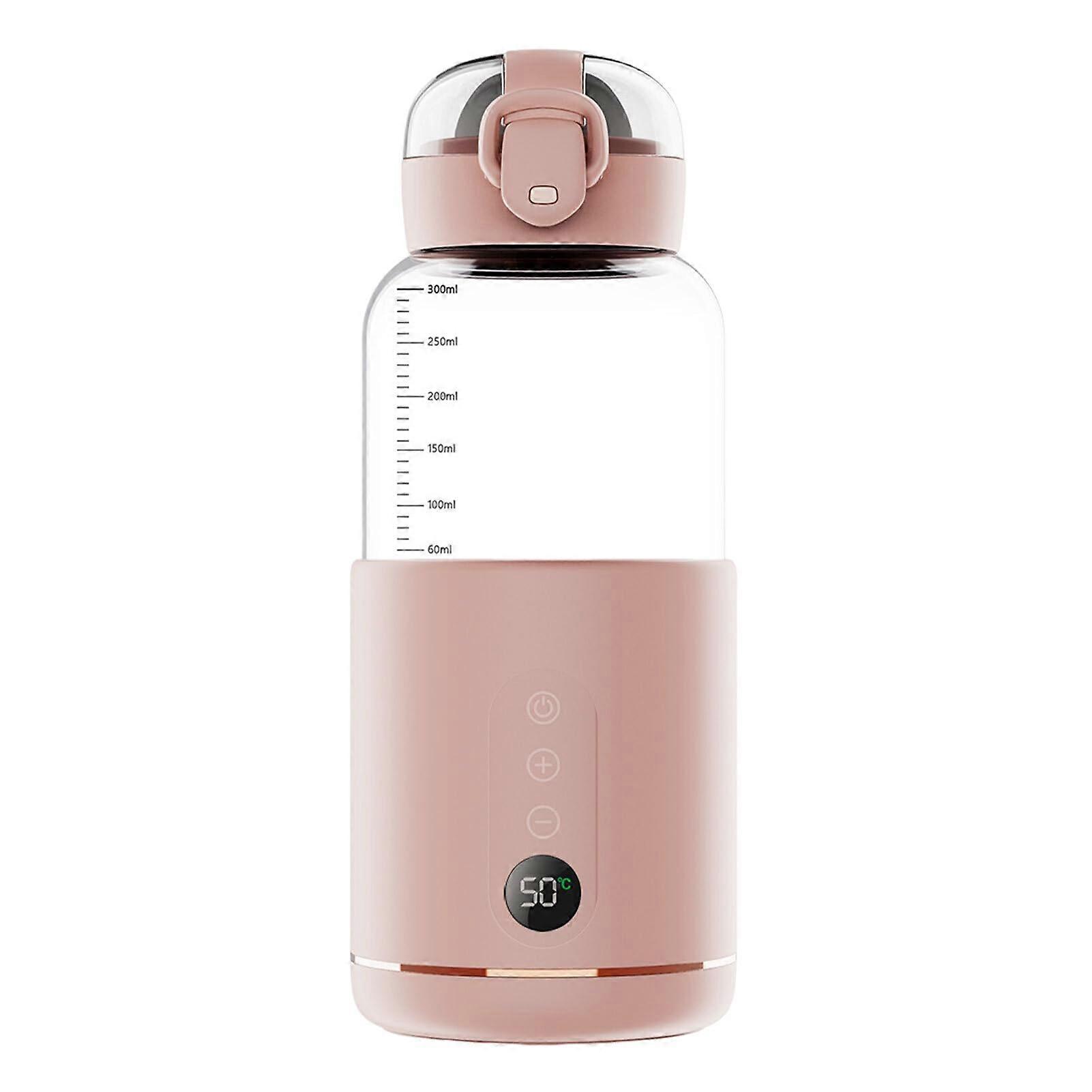 Wireless Bottle Warmer Portable Pink Safe Heating For Baby Bottles Compact Design Compatible With Most Bottles