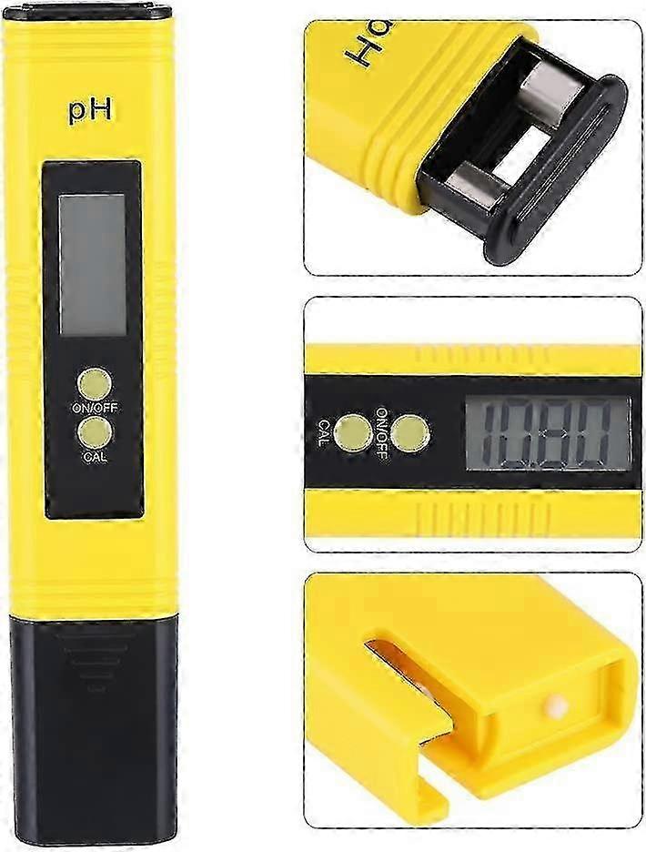 Ph Tester, Digital Water Ph Meter Tester Portable Waterproof For Pool Drinks Aquarium(1pc, Black Yellow) Edition 1105