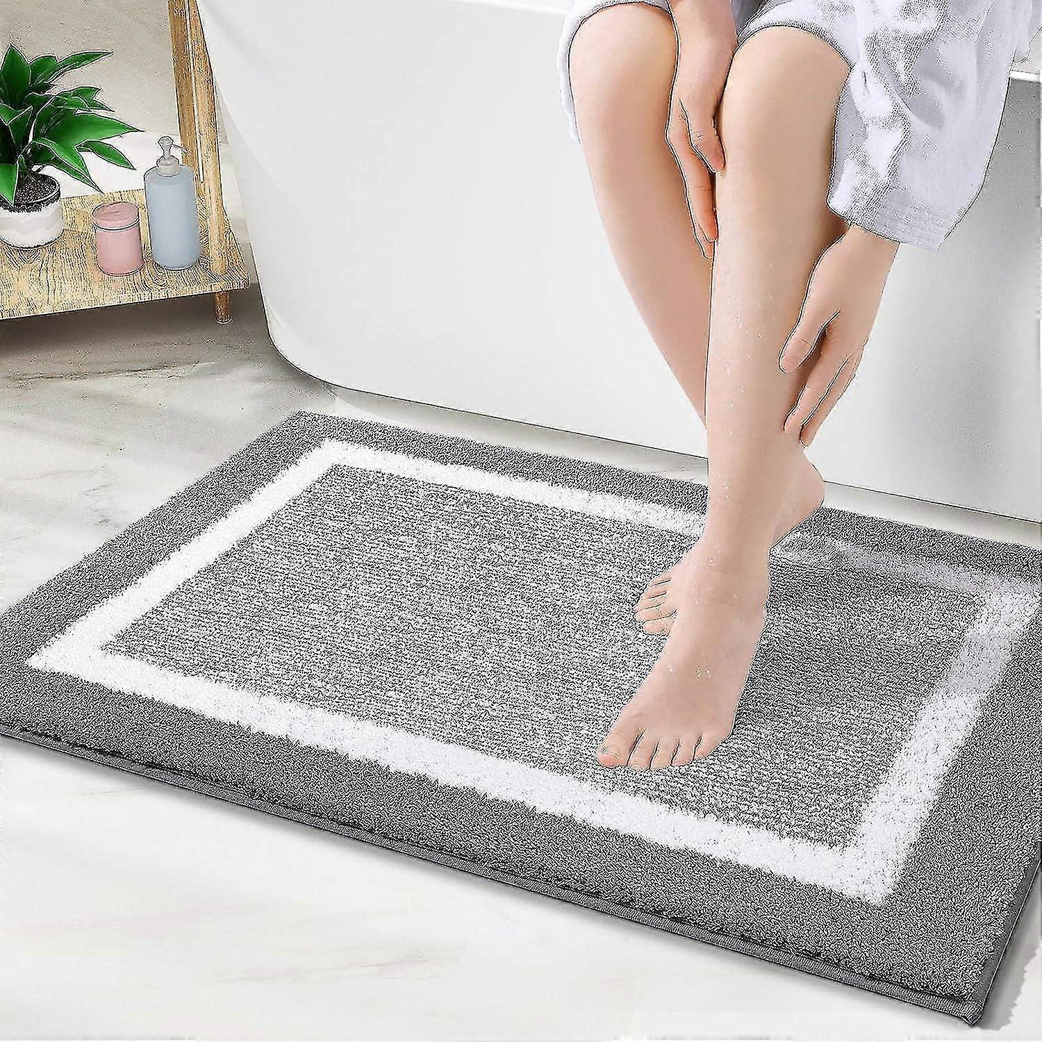 non-slip bath mat 24x16 quick dry shaggy microfiber
