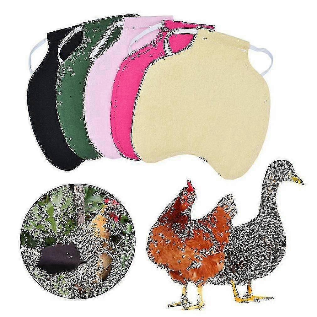 5 Pack Adjustable Chicken Saddle Hen Apron Wing Back Protector with Elastic Straps for Small to Medium Hens