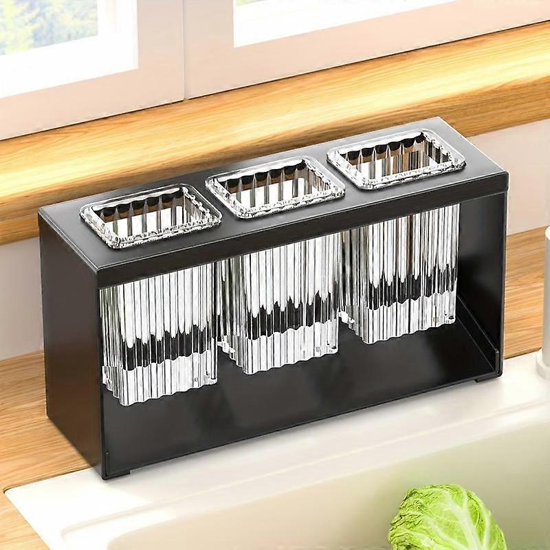 Kitchen Drain Rack, Knife & Fork Storage Box, 1/3 Counts Chopsticks Storage Rack, Durable Space Saving Tableware Organizer for Knives, Forks