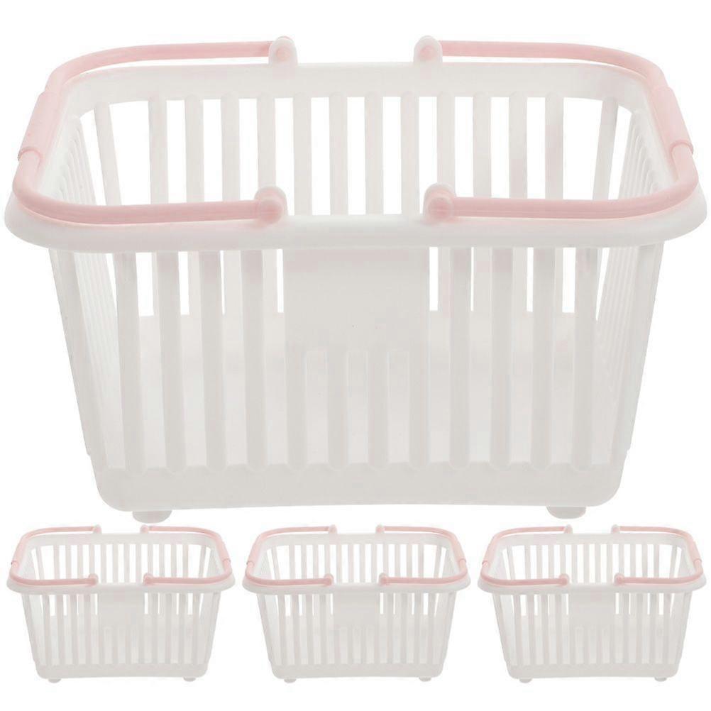4 قطع البلاستيك مستحضرات التجميل حامل سلال بلاستيكية سلة تخزين القرطاسية المحمولة