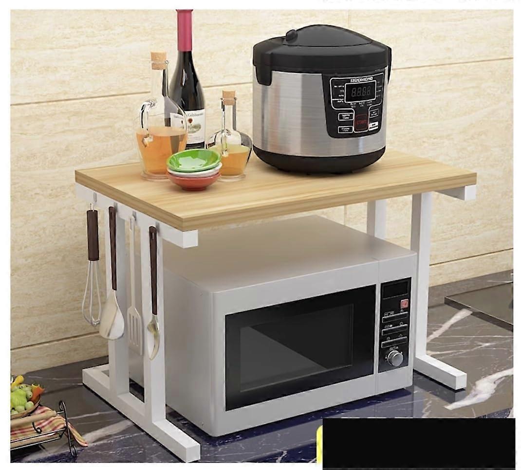 Microwave Oven Rack 2 Tier with Printer Shelf for Space Saving Kitchen Counter Storage