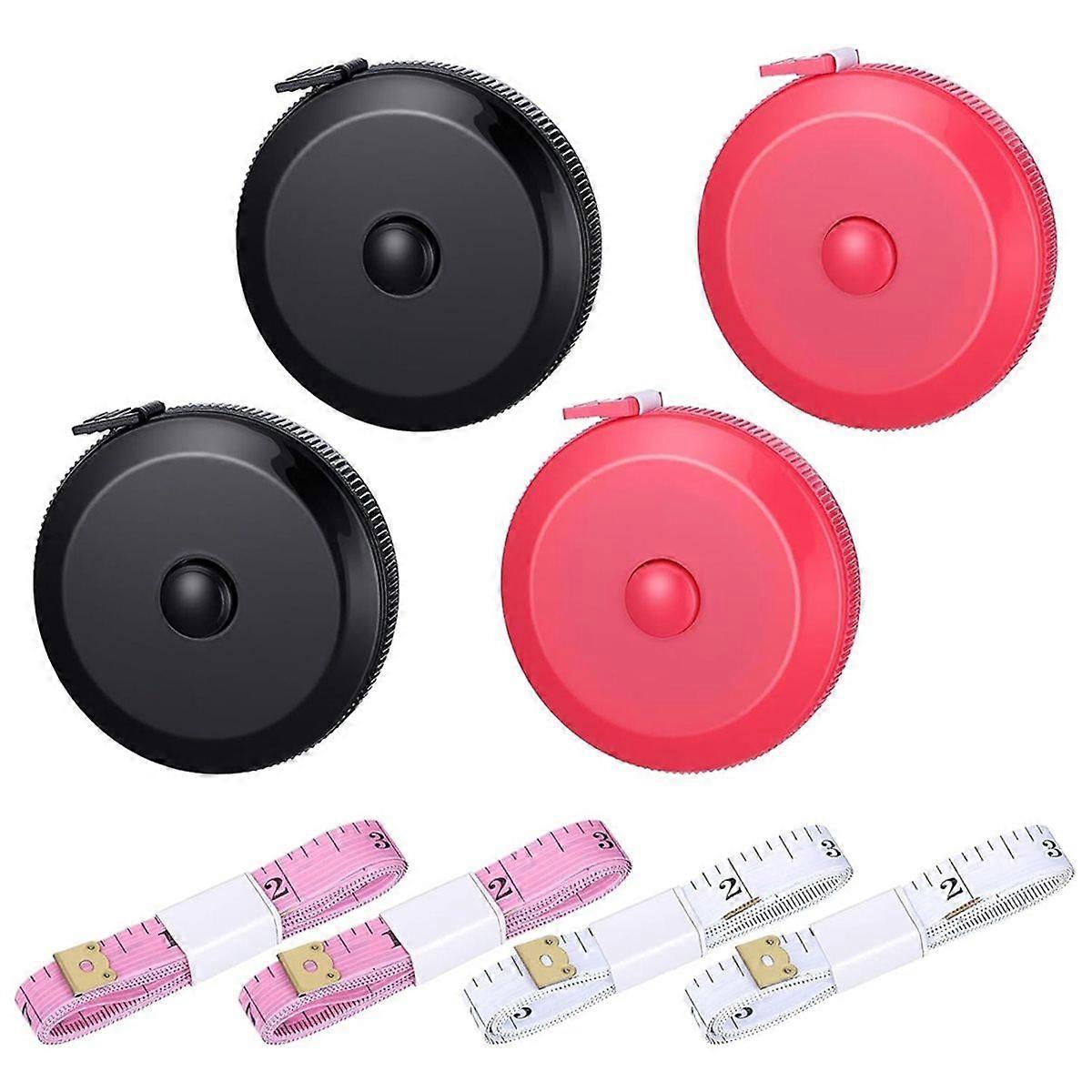 8PCS Retractable Tape Measure with Fabric Sewing Ruler, 60in Foldable Soft Retractable Measuring Ta