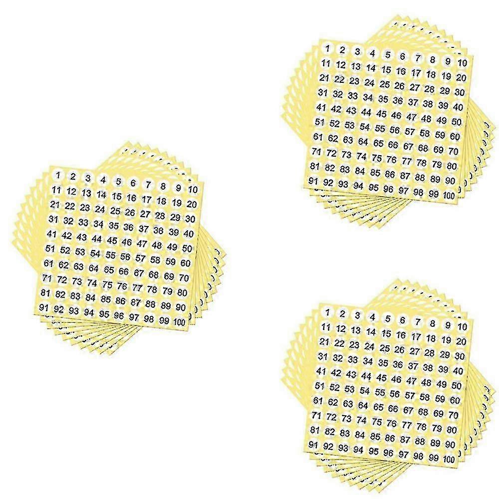 100 Sheets Number Labels Stickers 1-100 Numbers Round Stickers