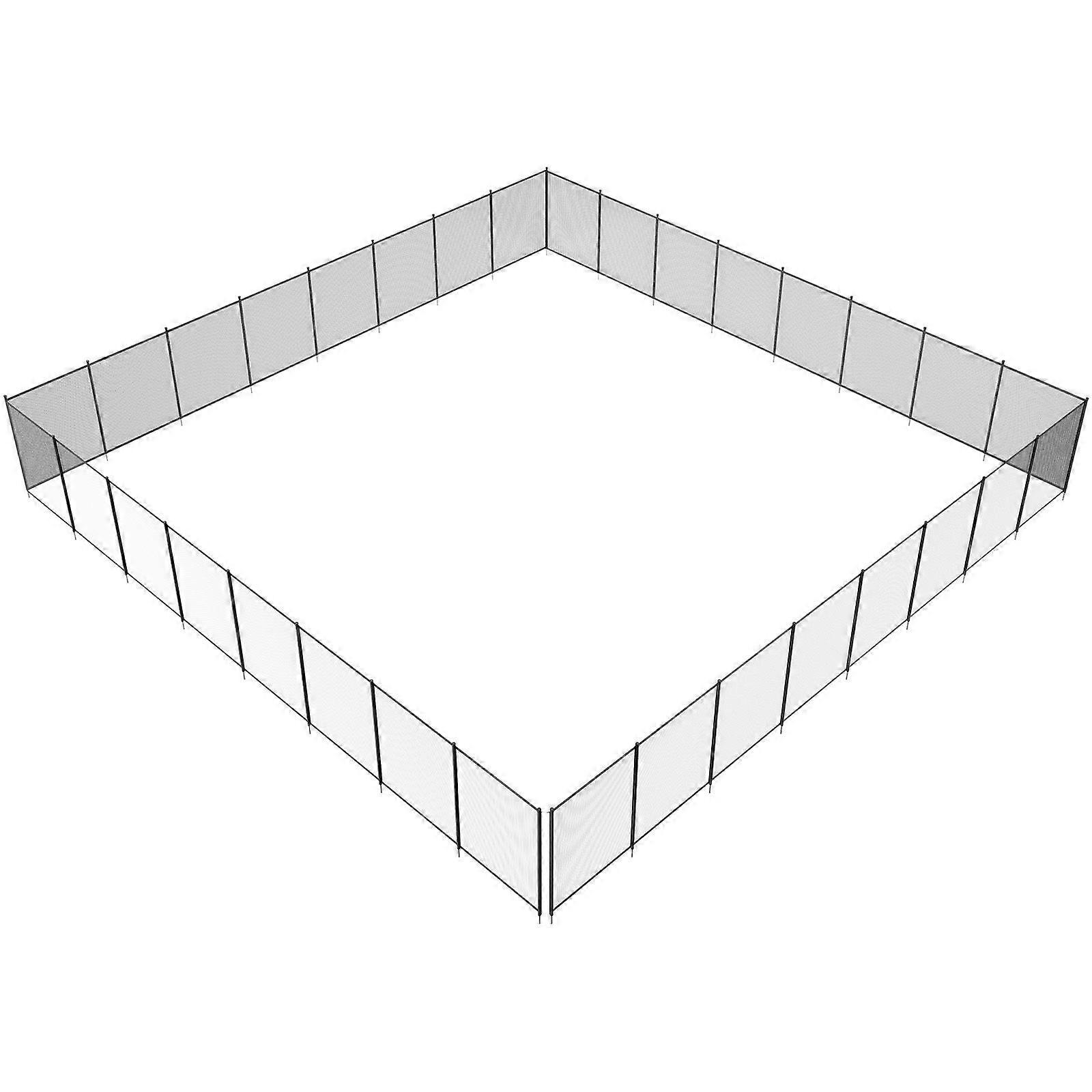 Pool Fence, 4 x 96 FT Pool Fences for Inground Pools, Removable Child Safety Pool Fencing, Easy DIY Installation Swimming Pool Fence