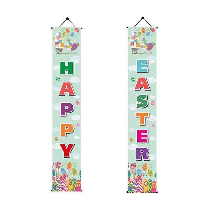 Easter Porch Sign Welcome Happy Easter Banner Poster for Spring