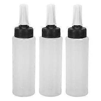 Lot de 3 flacons applicateurs de shampoing pour coloration capillaire, rechargeables, avec couvercle, pour salon de coiffure