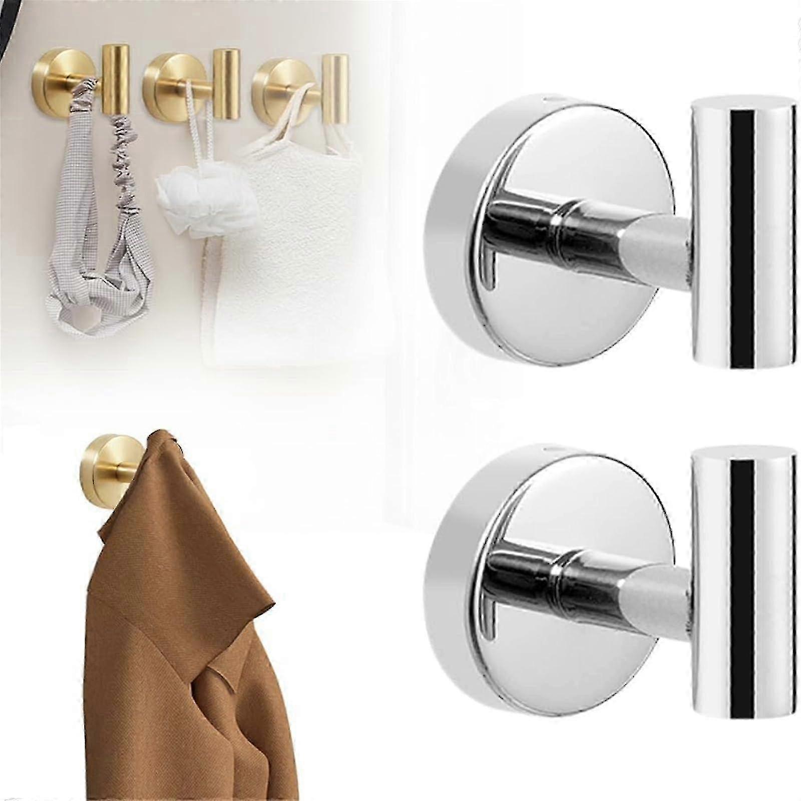2 Hooks Suction Cup Hooks Silver for Shower Bathroom