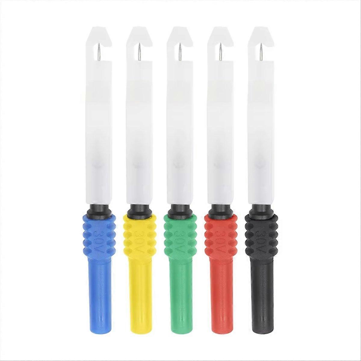 5PCS 30V Car Multimeter Test Tip Probes Extention Back Insulation Wire Piercing Tester Probe Tip Rep