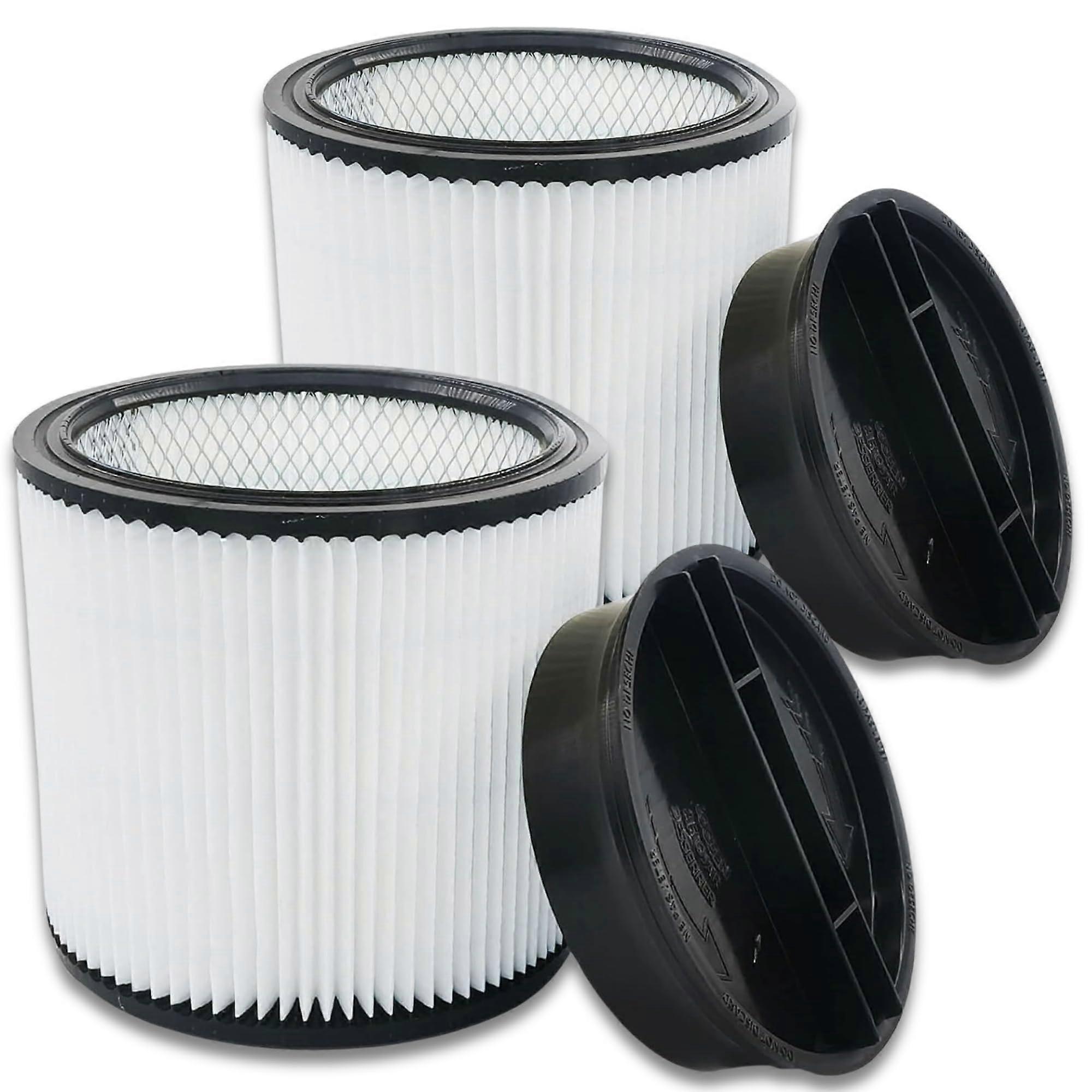 HEPA Cartridge Replacement Filter for Wet Dry Vacuum with Retaining Lid (2 Pack)