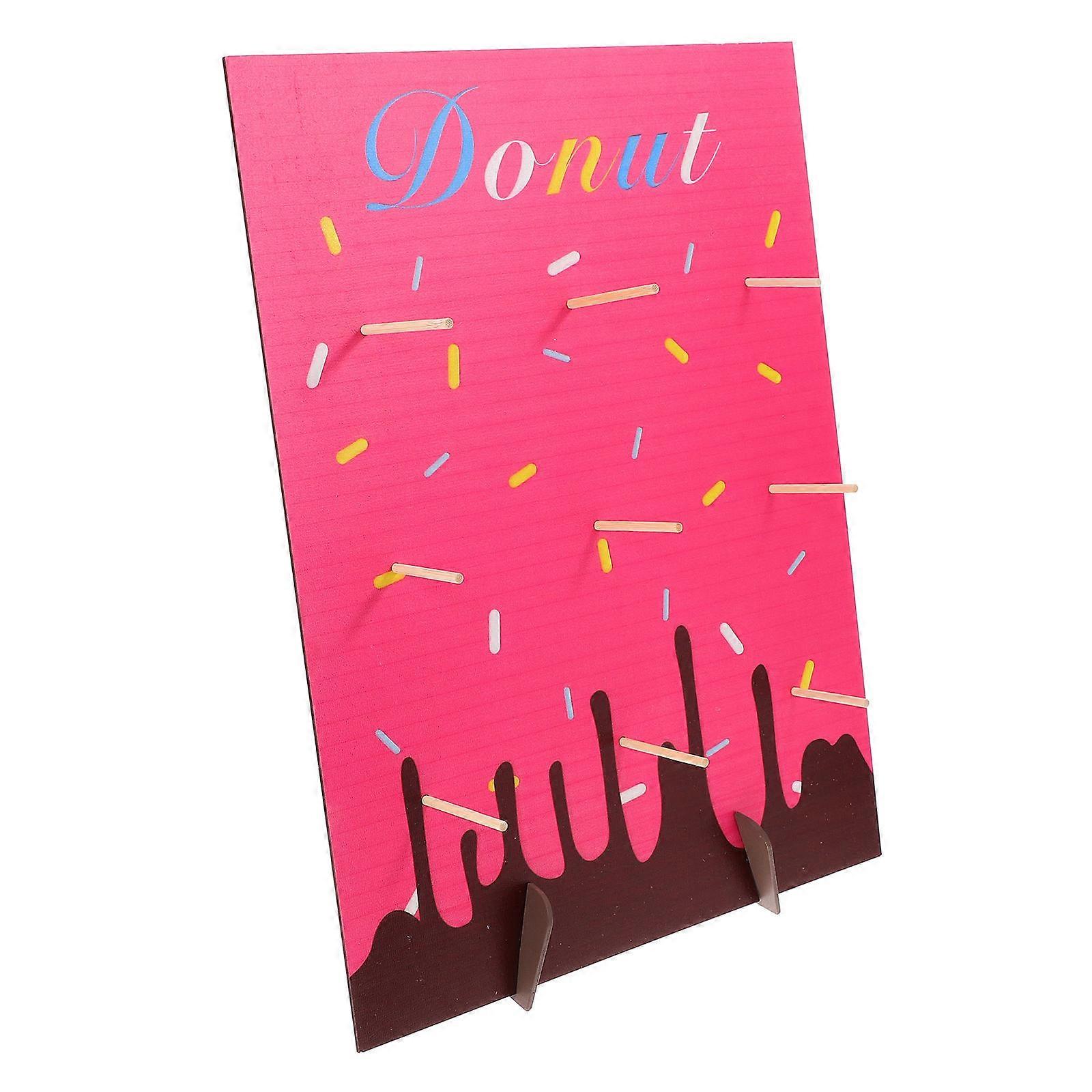 Wooden Donut Display Stand for Party Use Pink Color with One Piece Holder