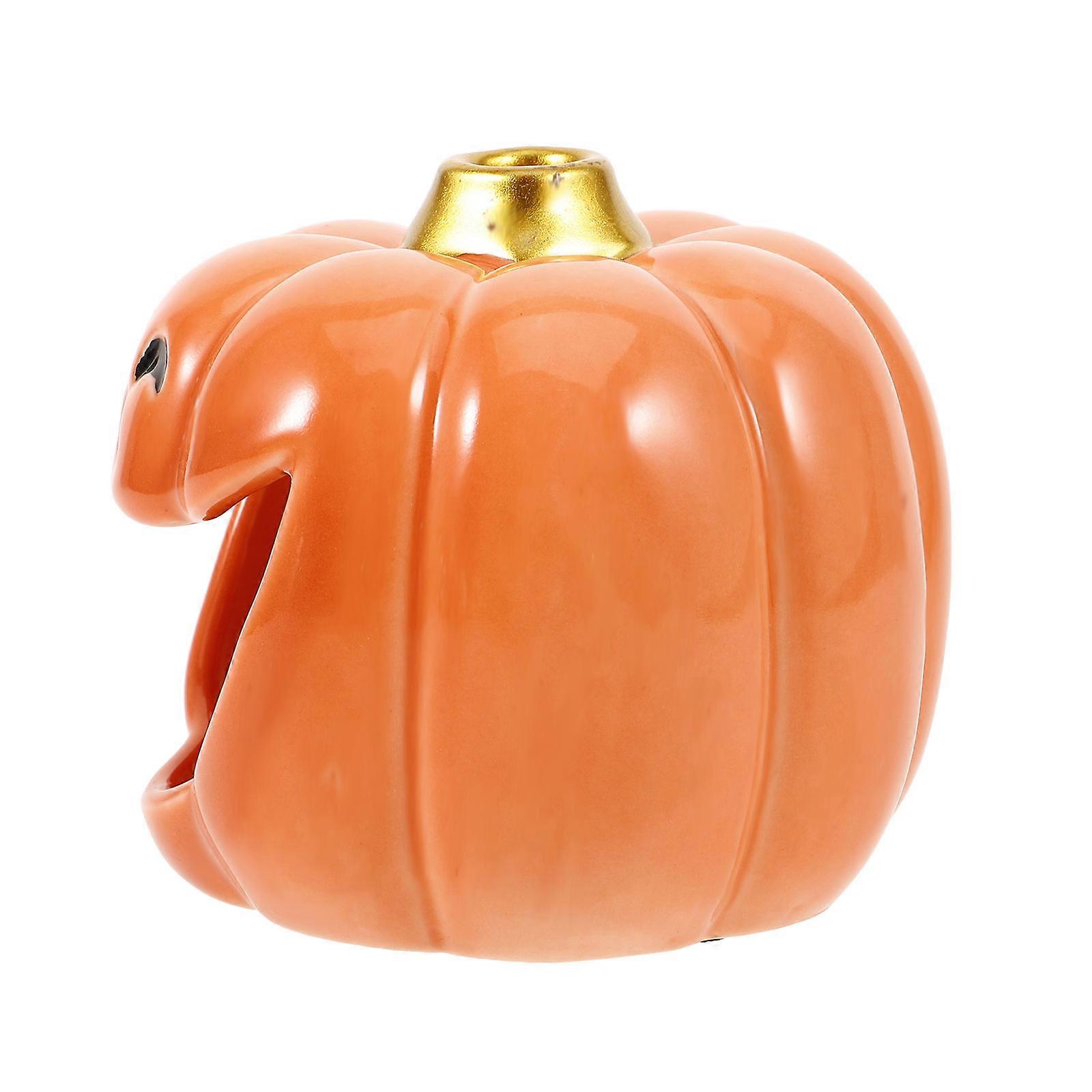 Orange Ceramic Sage Holder For Bedroom Burning Sage Functionality 10X10X8.5CM 1Set