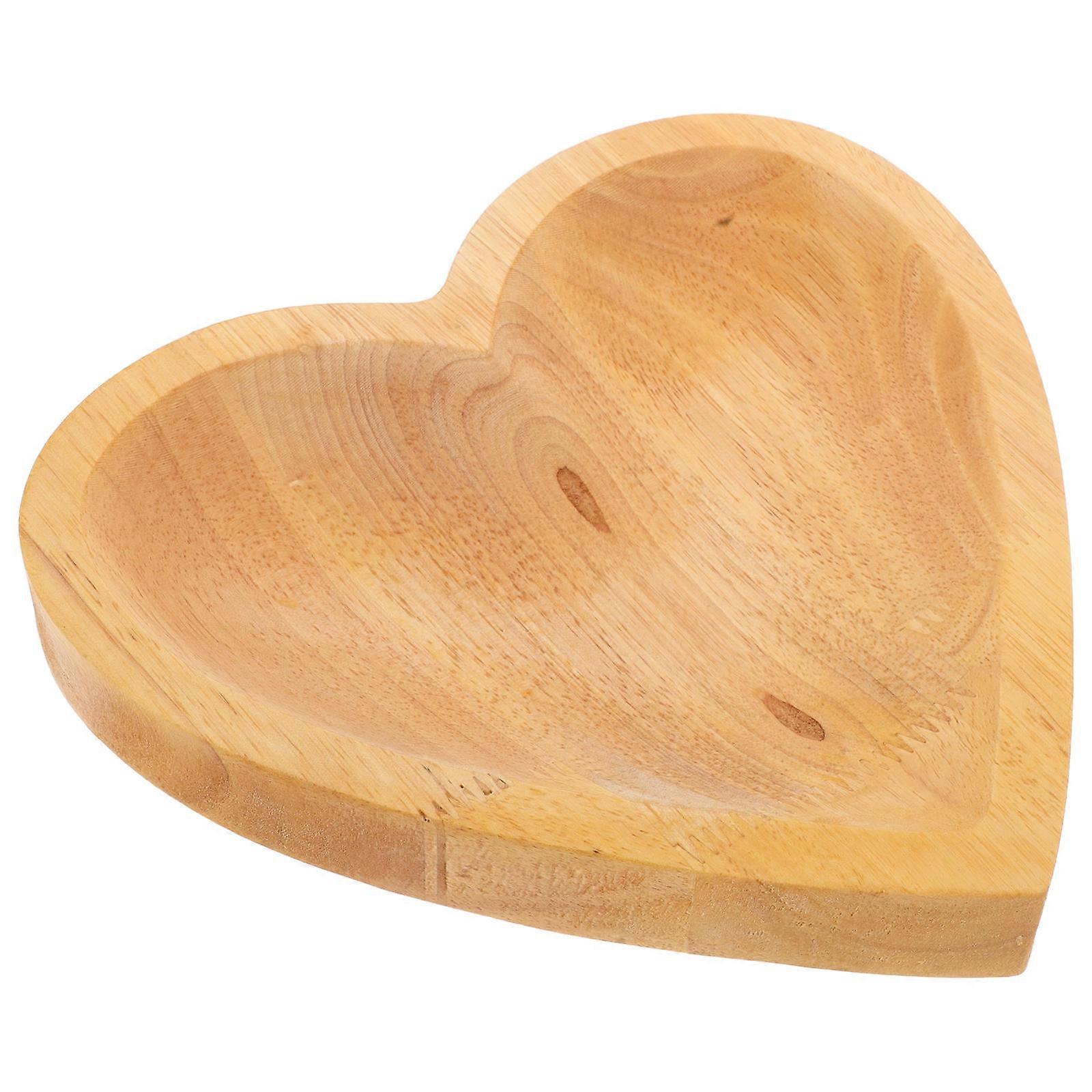 Wooden Crystal Tray Heart Shape for Stone Storage Use