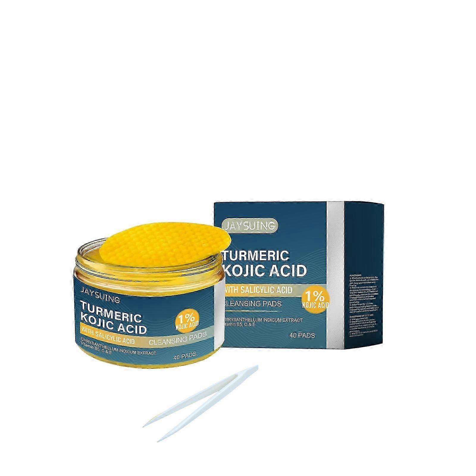 Turmeric Acid Facial Cleansing Pads  Deep Cleanse, Brighten  Hydrate with Vitamins C  E