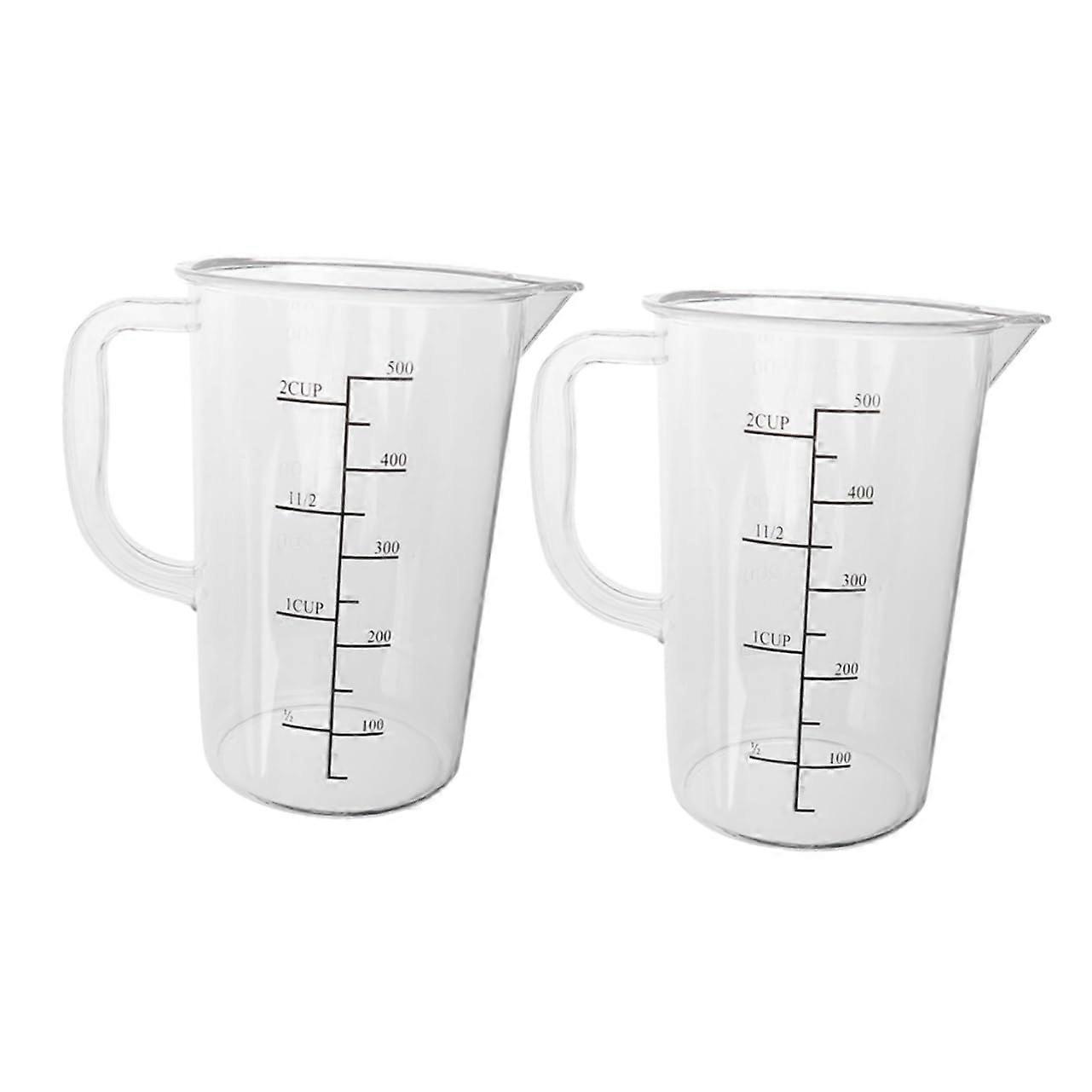 2Piece Heat Resistant Large Capacity Measuring Cups with Accurate Markings for Baking and Cooking