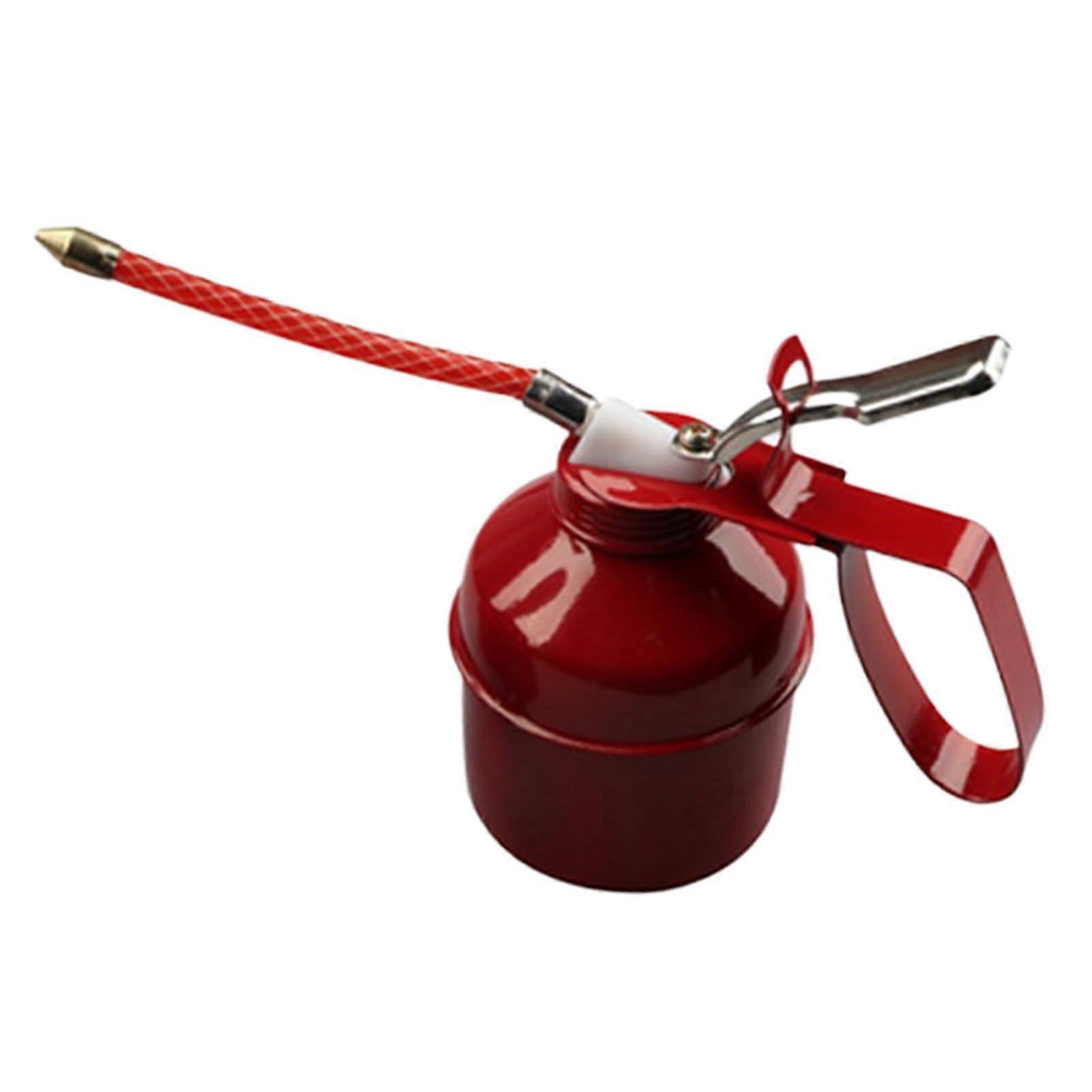 Oil Pump Can with RustProof Metal Build and Flexible Hose, Automotive Engine Oiler 300ml