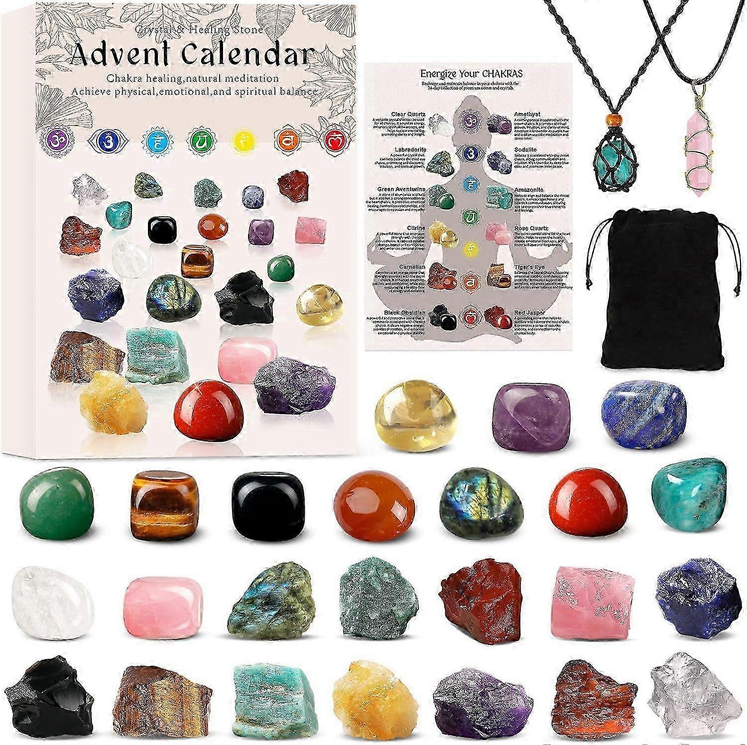 Chakra Crystals Advent Calendar for Adults - 24 Healing Stones Journey