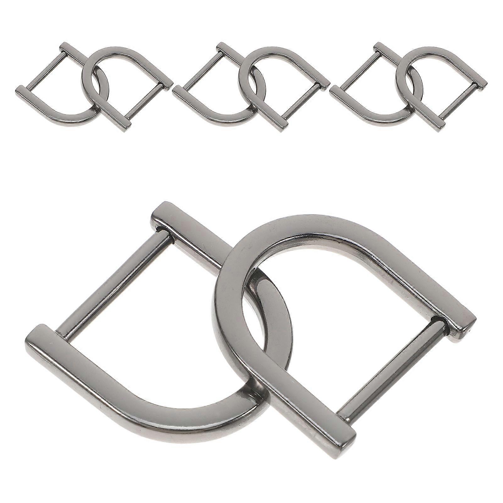 8Pcs Zinc Alloy D Ring Buckle Removable Screw Black for Bag Hardware