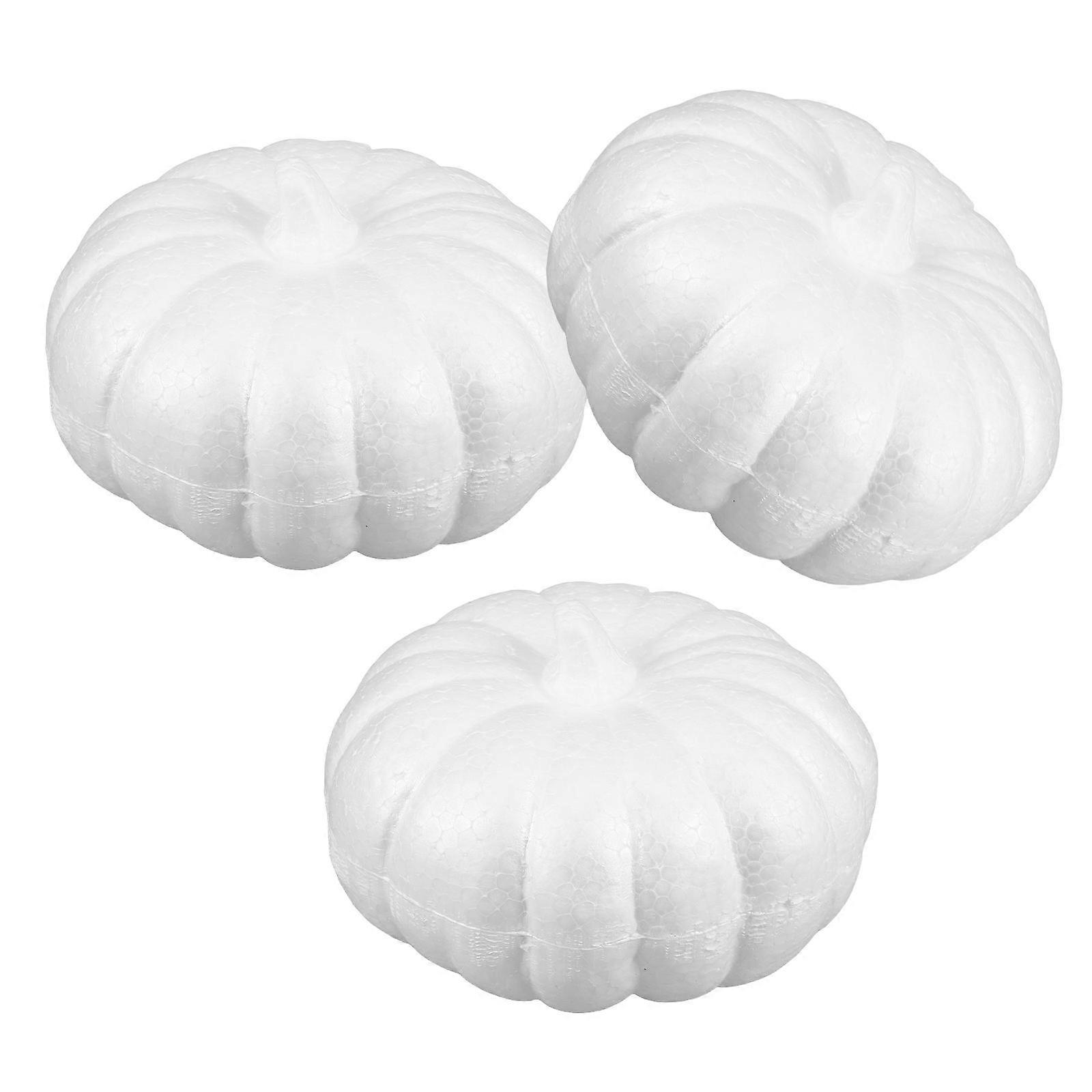 Foam Pumpkin White Pumpkin Decorating Material for Crafts 3Pcs DIY
