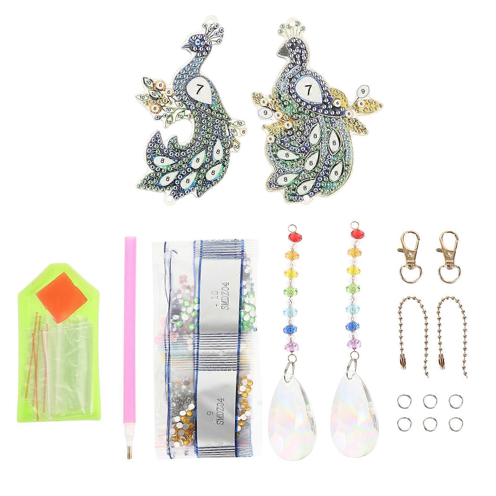DIY Hanging Peacock Diamond Pendant for Home Decor 2Sets