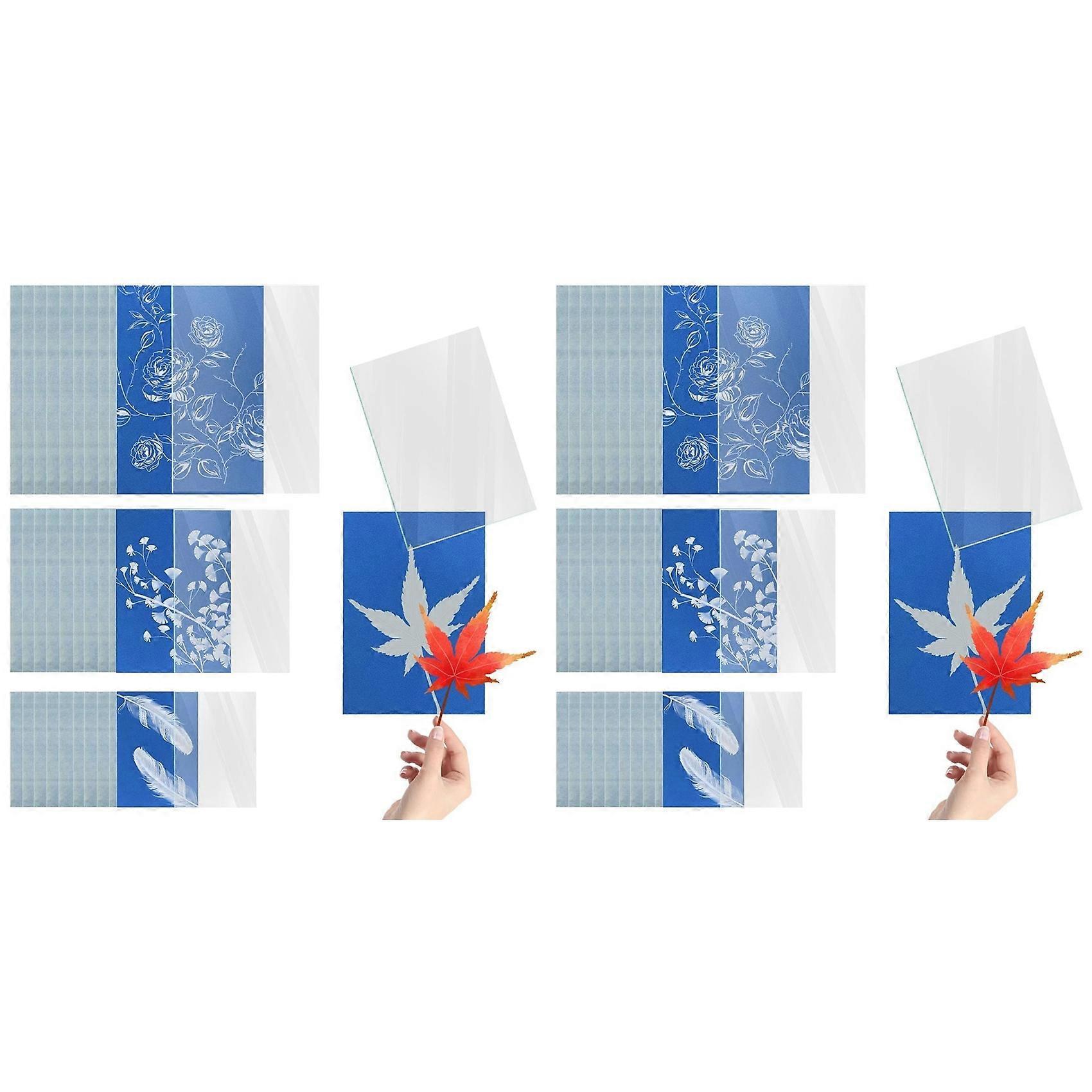 60 Sheets Sun Print Paper, A4 A5 A6 Cyanotype Paper Kit with 3pcs Acrylic Panel Sensitive Solar Printing & Drawing Paper
