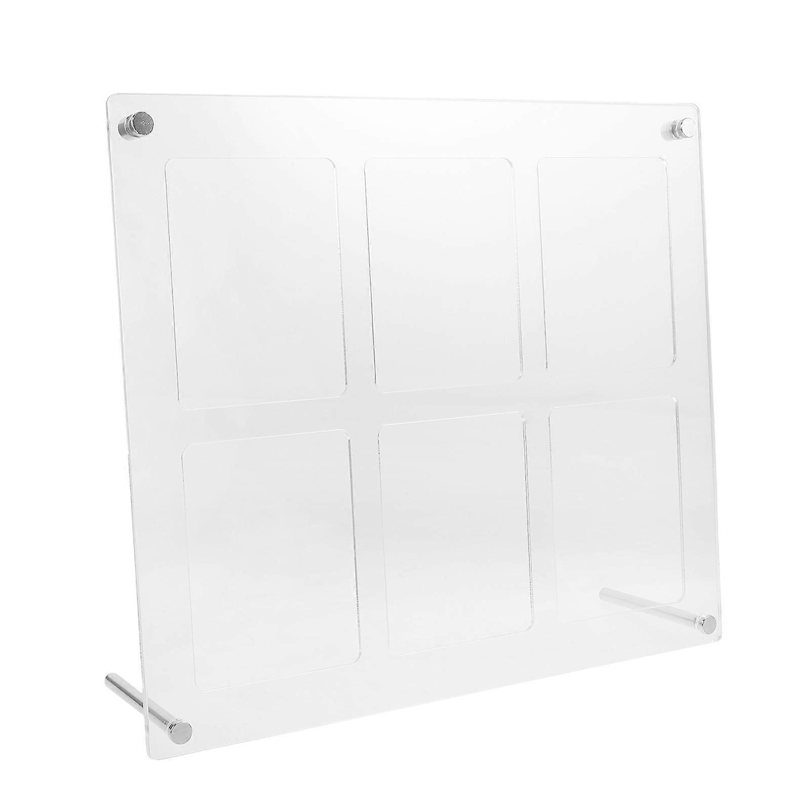 Acrylic Photo Frames for Desktop Display with 6-Grid Layout Transparent