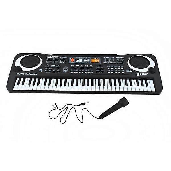 Electronic organ - 61 keys with microphone Black
