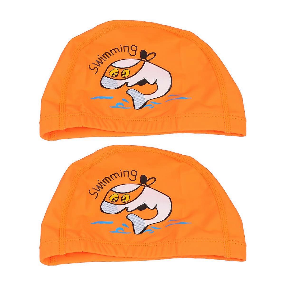 Swim Accessories Cartoon Dolphin Pattern Hat for Swimming 2Pcs