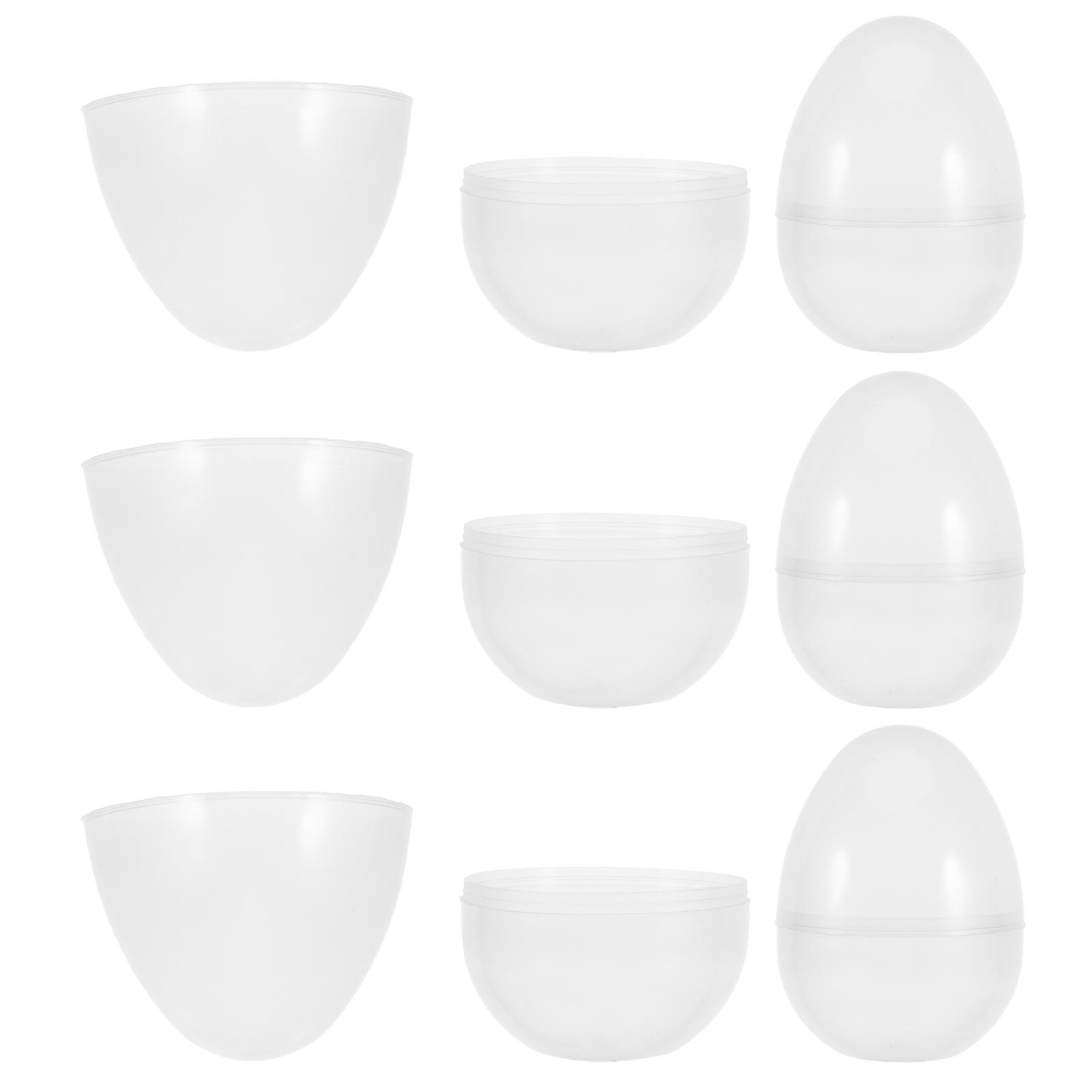 6Pcs Fillable Transparent Easter Eggs Plastic Candy Boxes for Party