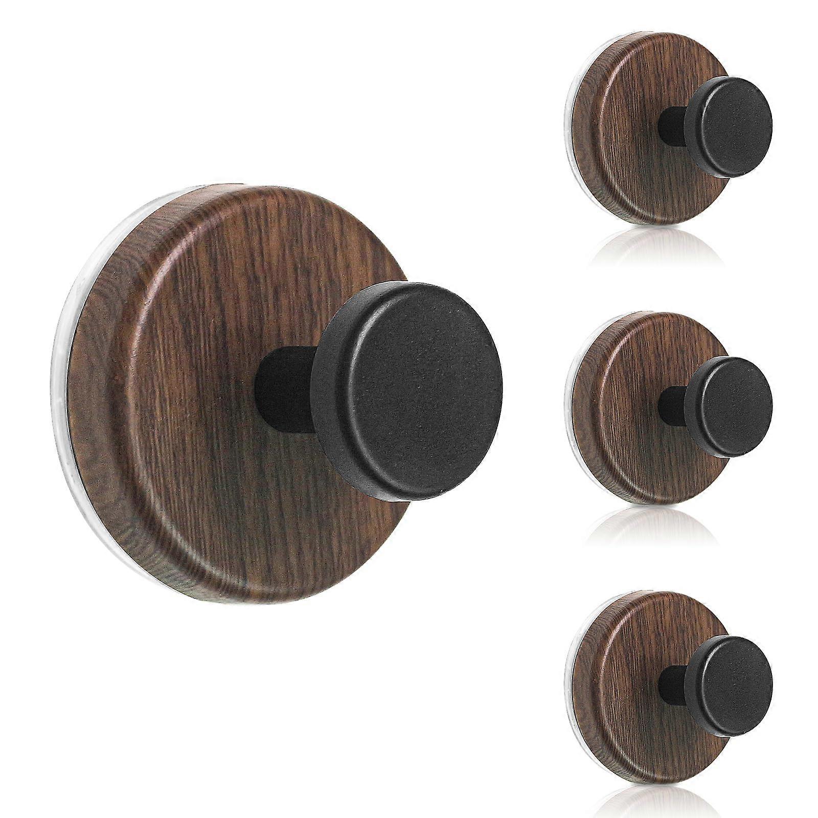 Wreath Hanger for Front Door with Heavy Duty Suction Cup Hooks, NoDrill Vintage Walnut Finish