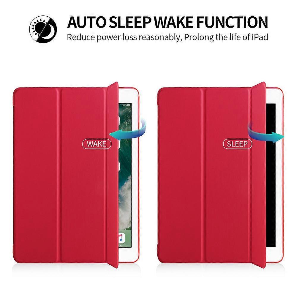 Stylish Case For Ipad 5/ 6/new 2017/2018 Red Mini Trifold