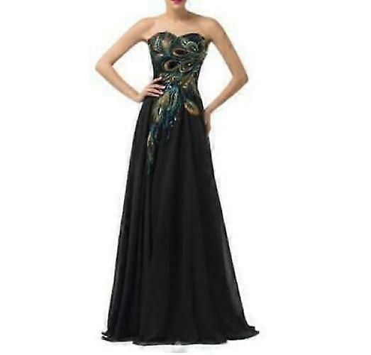 Peacock Long Evening Prom Bridesmaid Dress Formal Ball Gowns Womens Wedding New