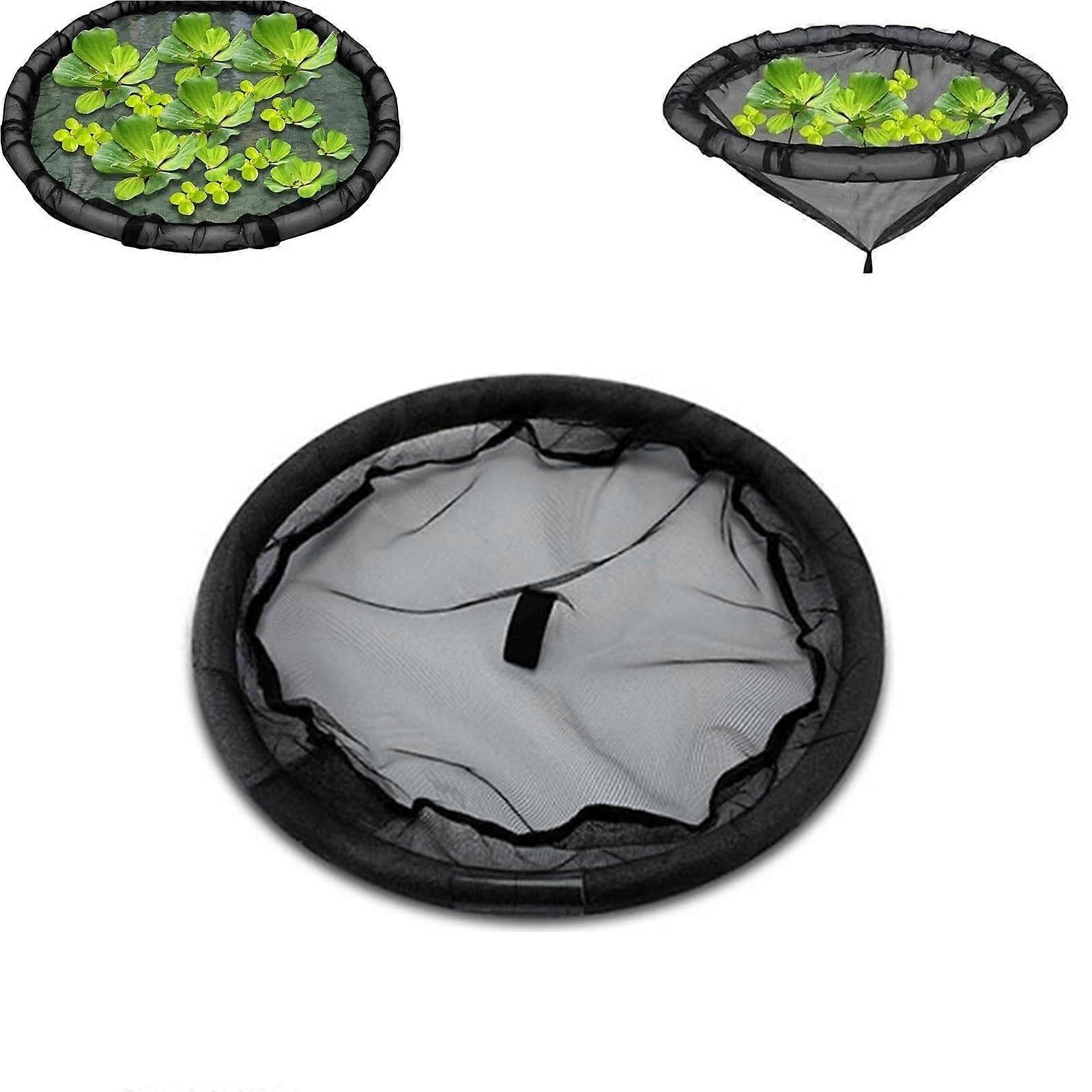 Pond Plant Protector Floating Ring Net for Koi, Protects Aquatic Plants, Black Round 45cm