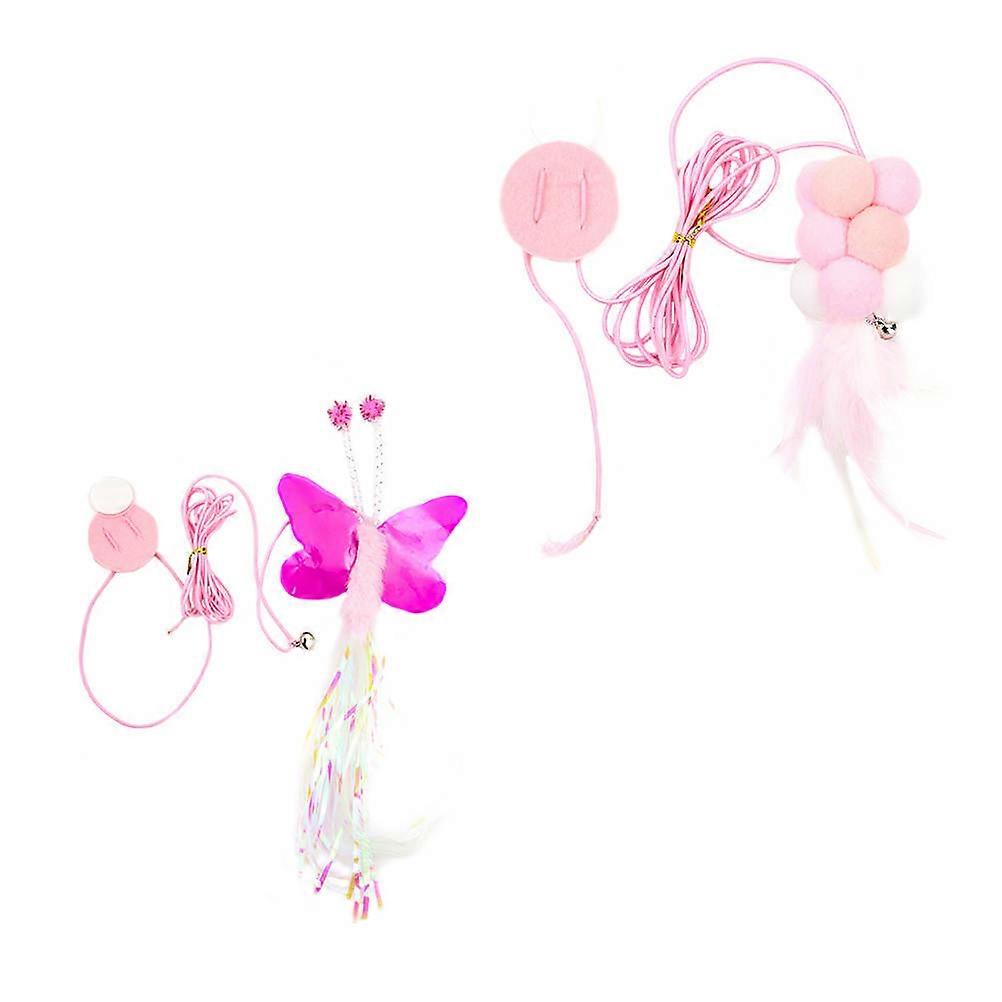 Plush Cat Swing Toy for Hanging Fun 2Pcs Red Cat Plaything Set